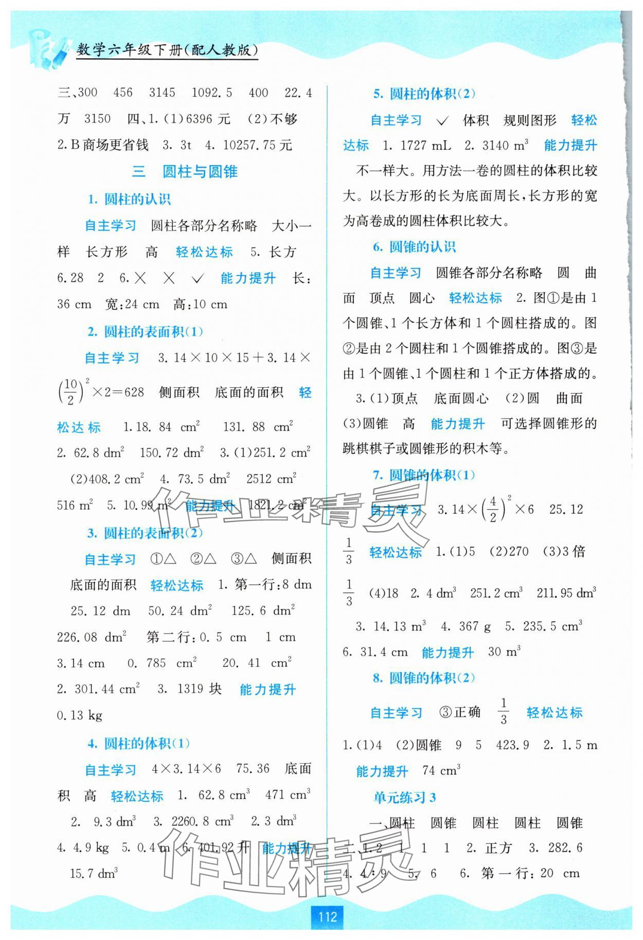 2024年自主學(xué)習(xí)能力測評六年級數(shù)學(xué)下冊人教版 第2頁