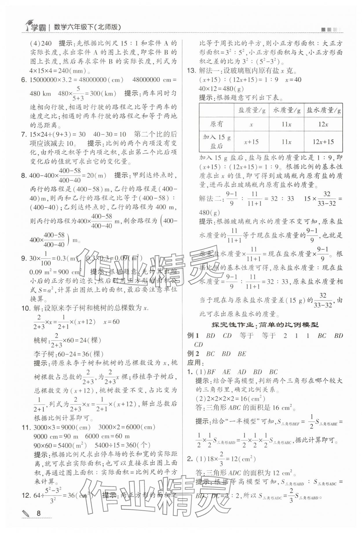 2024年乔木图书学霸六年级数学下册北师大版 第8页