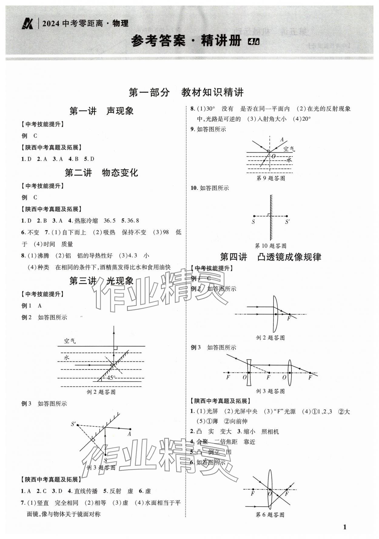 2024年中考零距離物理陜西專版 第1頁