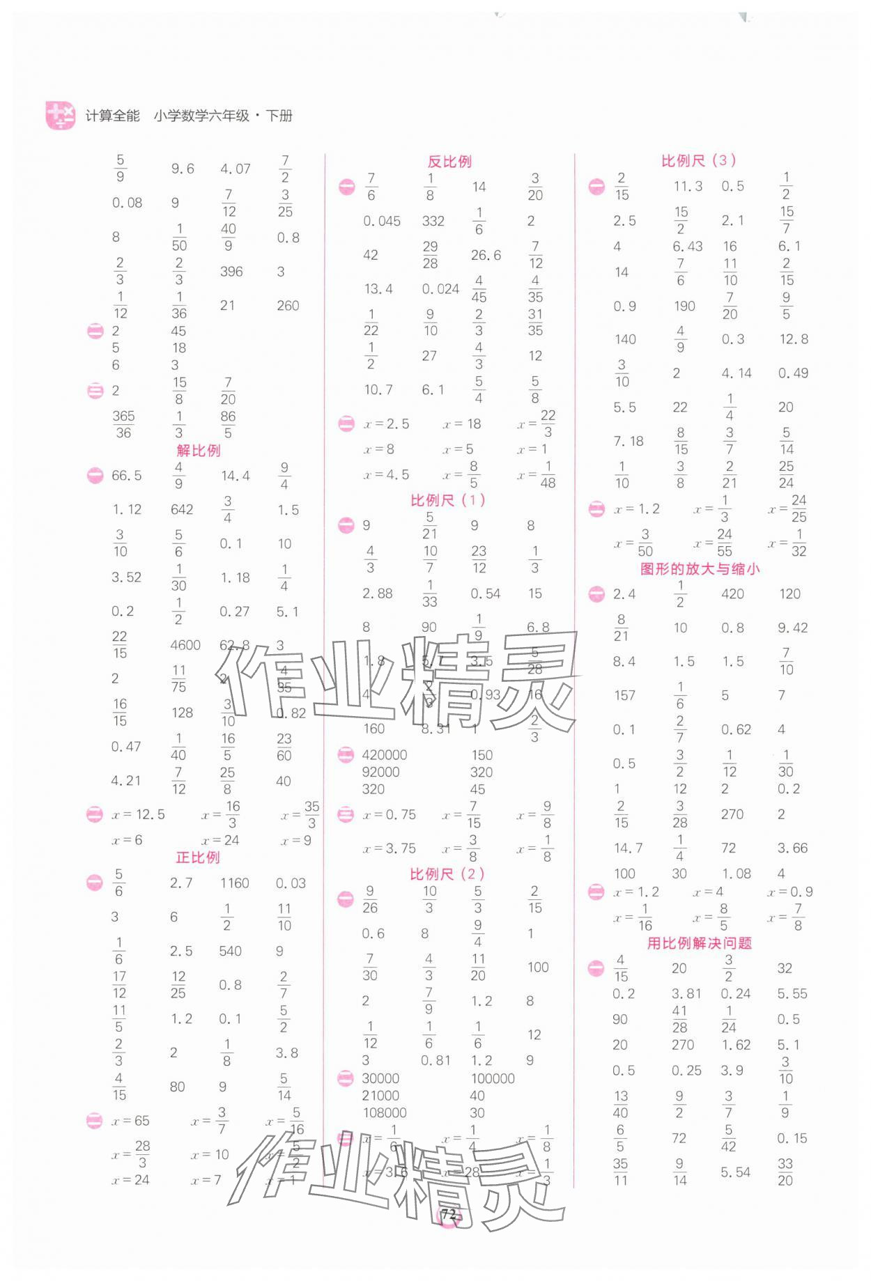 2024年计算全能六年级数学下册人教版 第4页