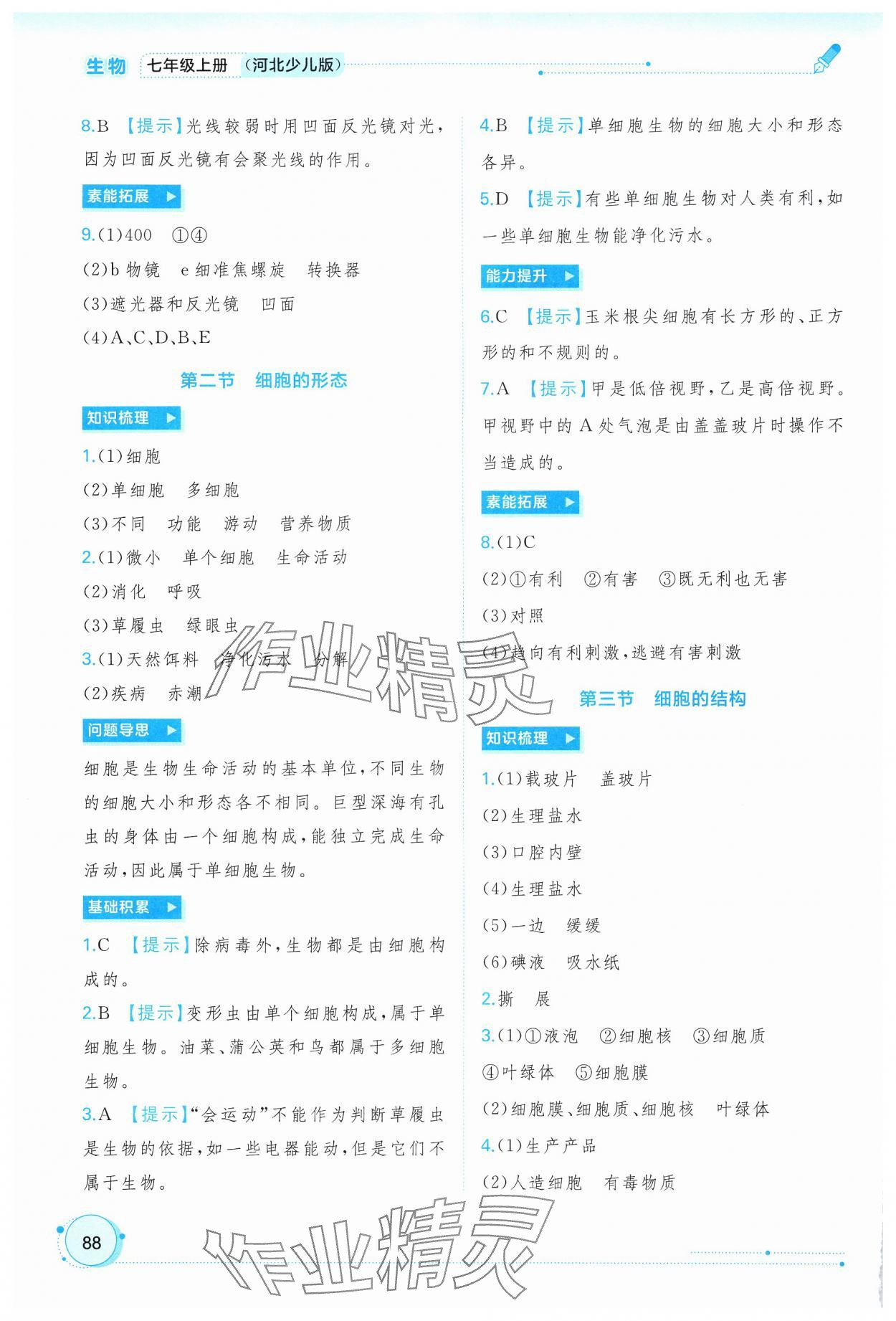 2024年新課程學(xué)習(xí)與測評同步學(xué)習(xí)七年級生物上冊冀少版 第2頁