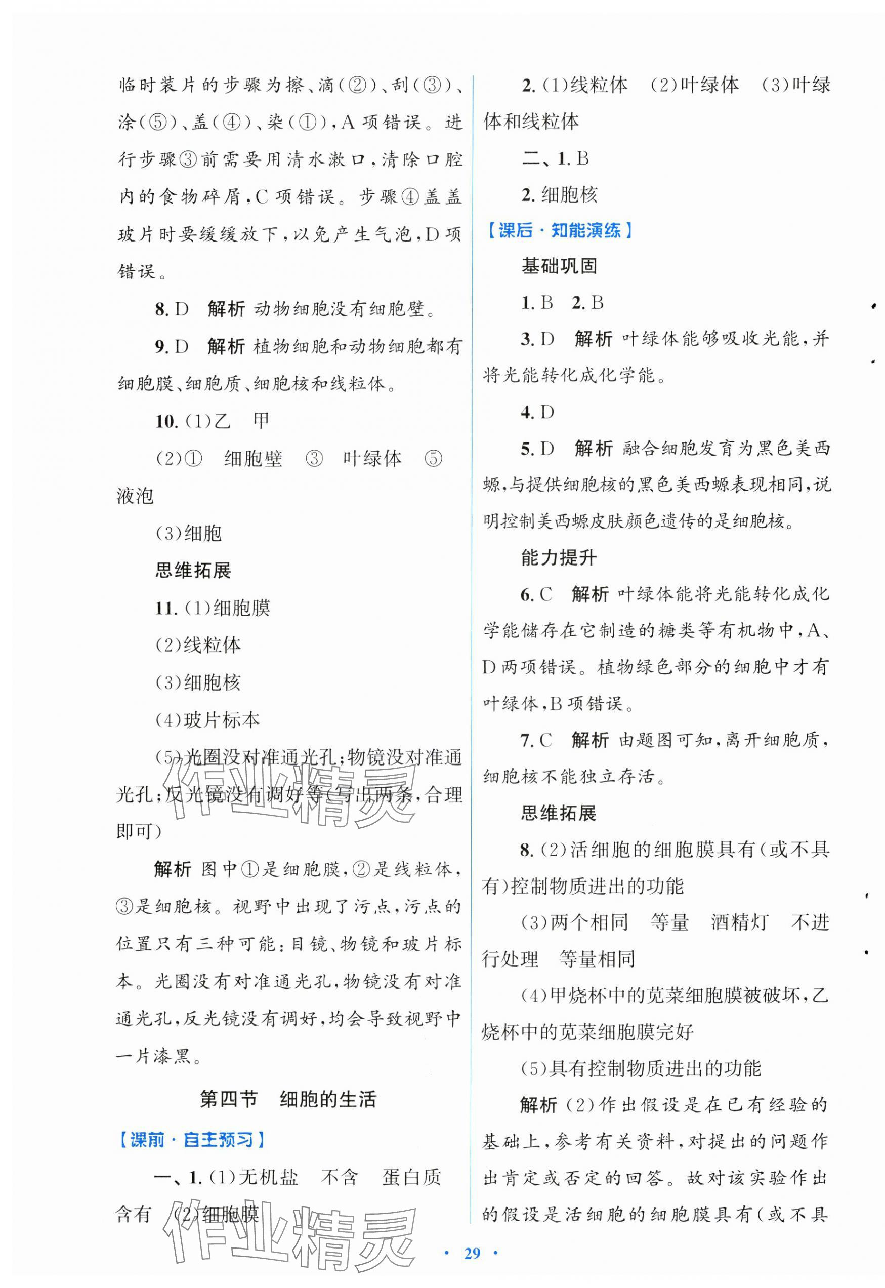 2024年同步測(cè)控優(yōu)化設(shè)計(jì)七年級(jí)生物上冊(cè)人教版福建專版 第5頁(yè)