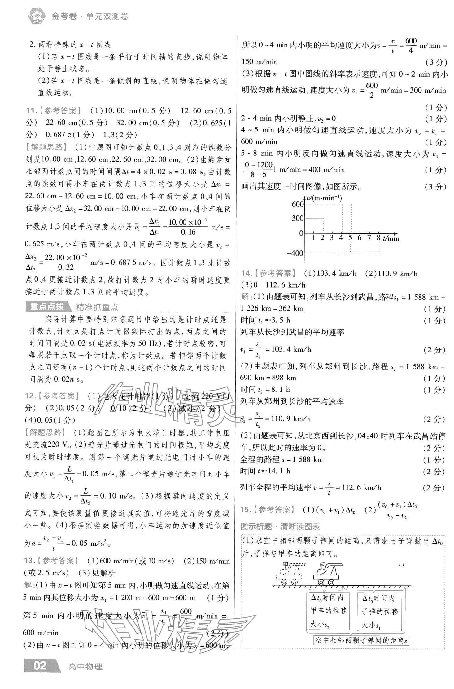 2024年金考卷活頁題選高中物理必修第一冊人教版 第4頁