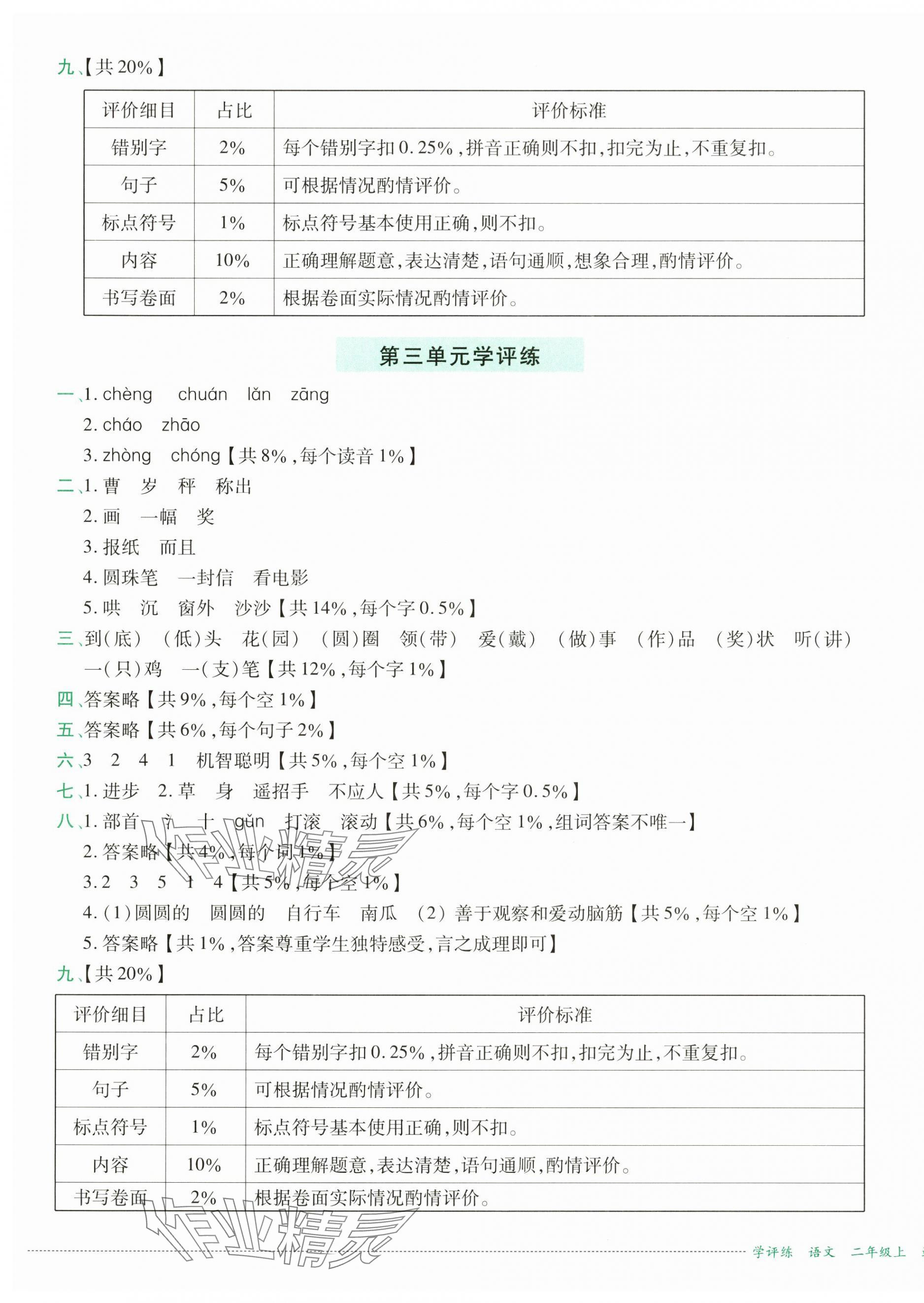 2024年學(xué)評練二年級語文上冊人教版 第3頁