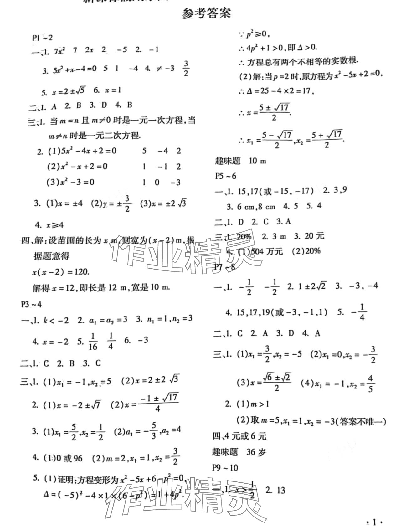 2024年假期乐园寒假北京教育出版社九年级数学人教版河南专版 第1页