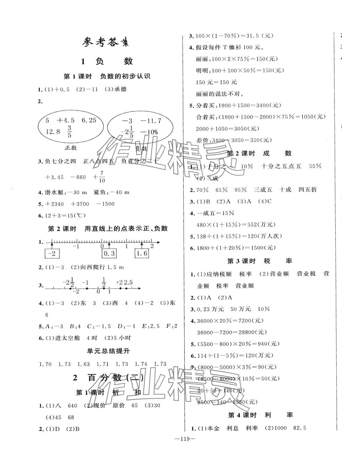 2024年A加优化作业本六年级数学下册人教版 第1页