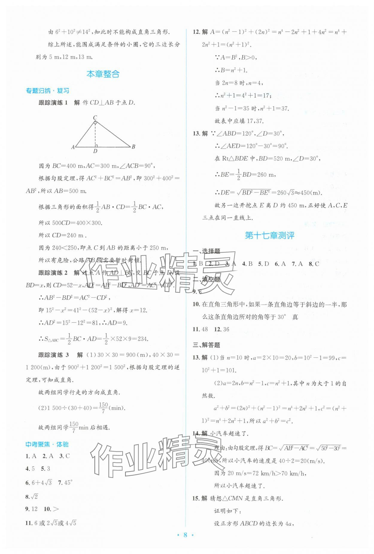 2024年人教金学典同步解析与测评学考练八年级数学下册人教版 参考答案第8页