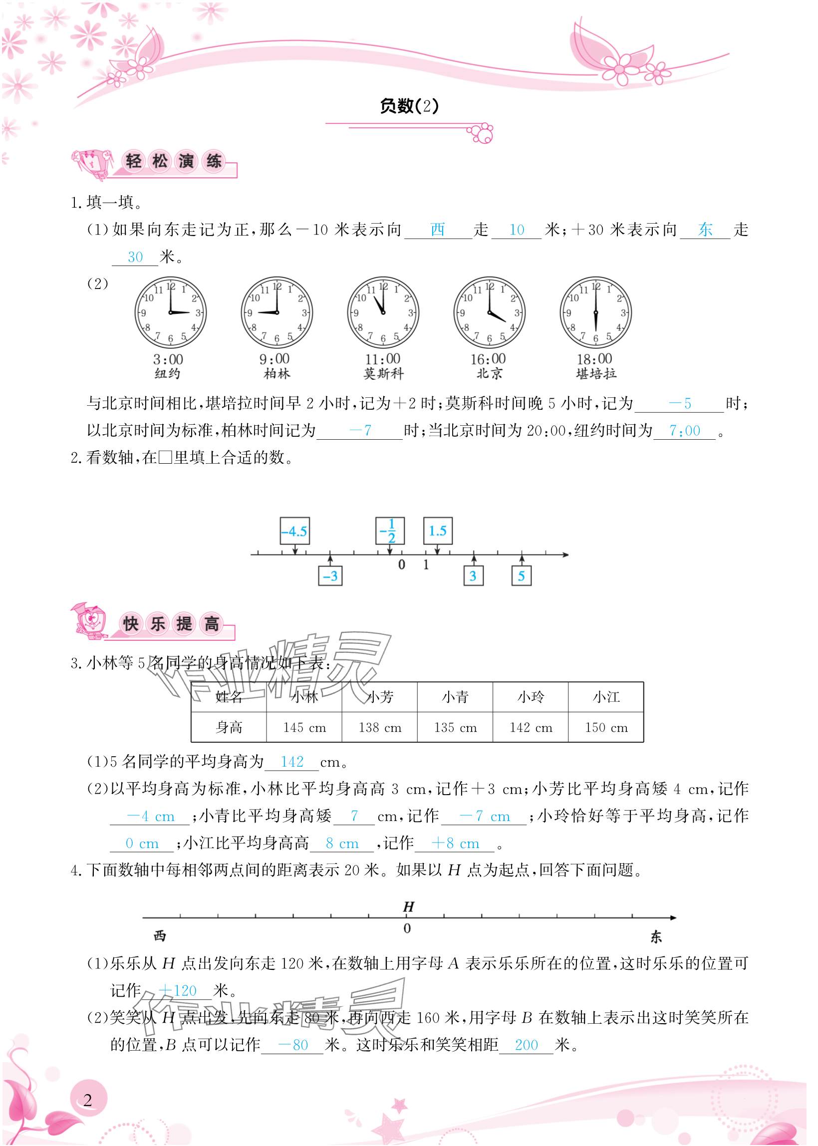 2024年小学生学习指导丛书六年级数学下册人教版 参考答案第2页