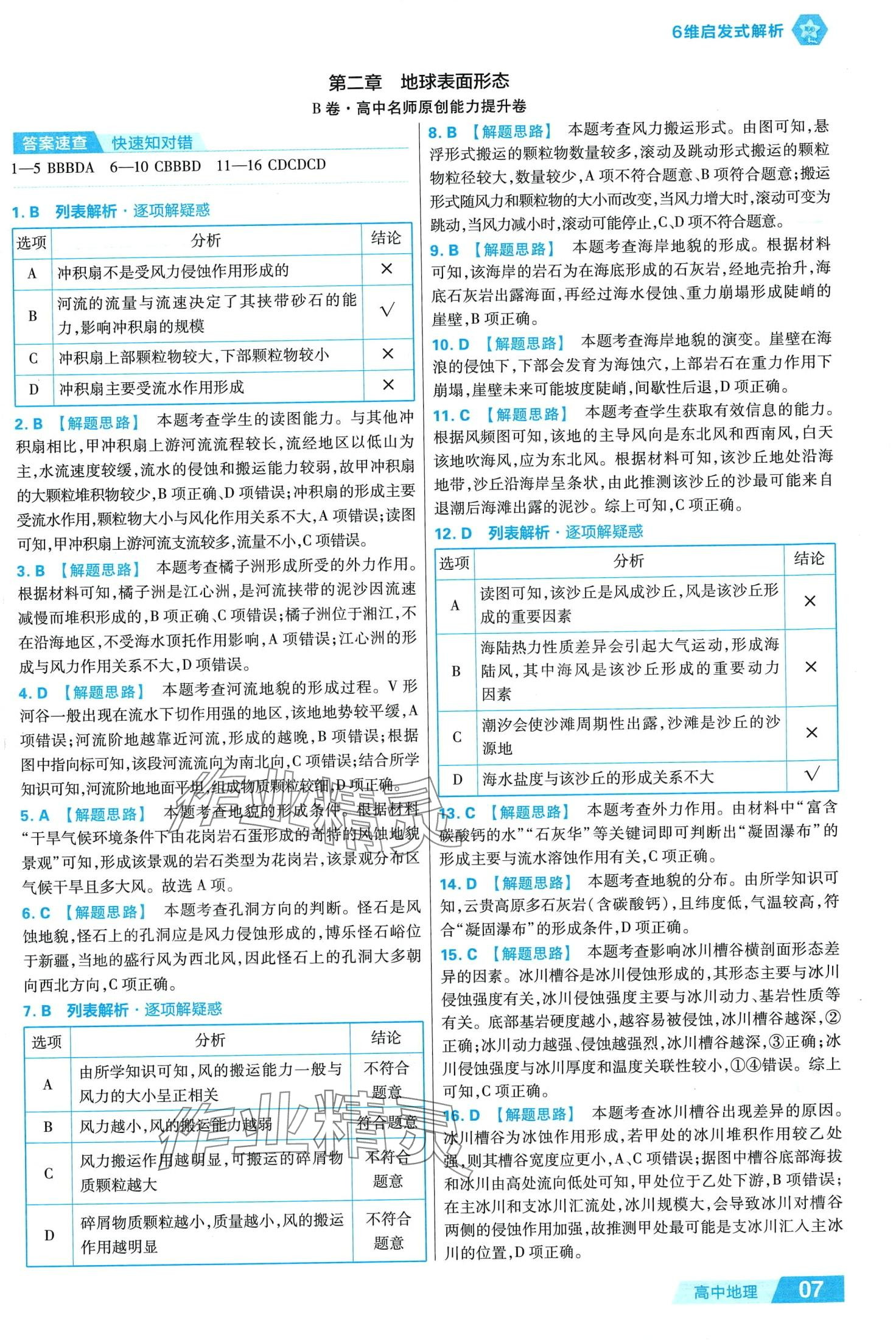 2024年金考卷活頁(yè)題選高中地理必修第一冊(cè)湘教版 第9頁(yè)