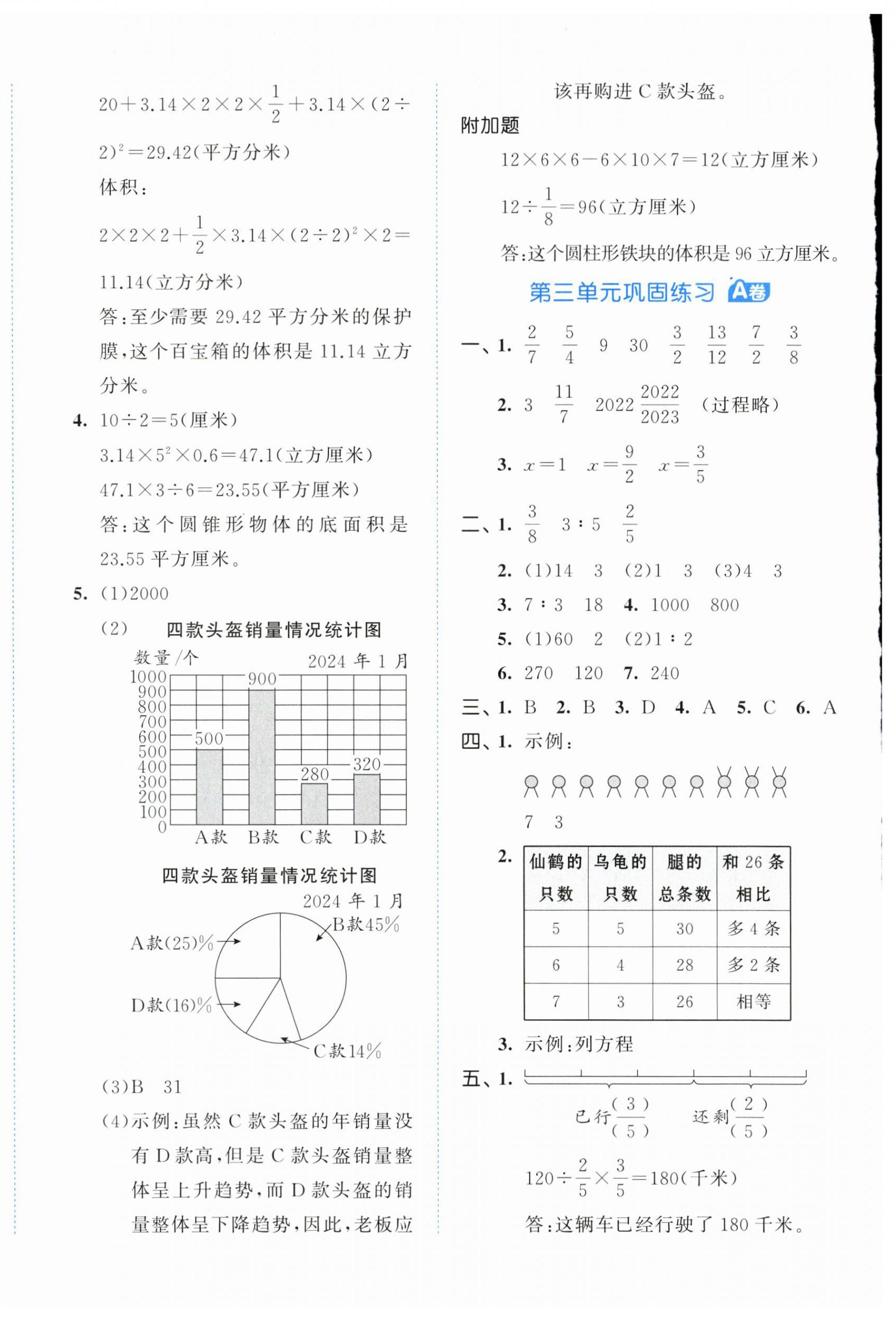 2024年53全优卷六年级数学下册苏教版 第4页