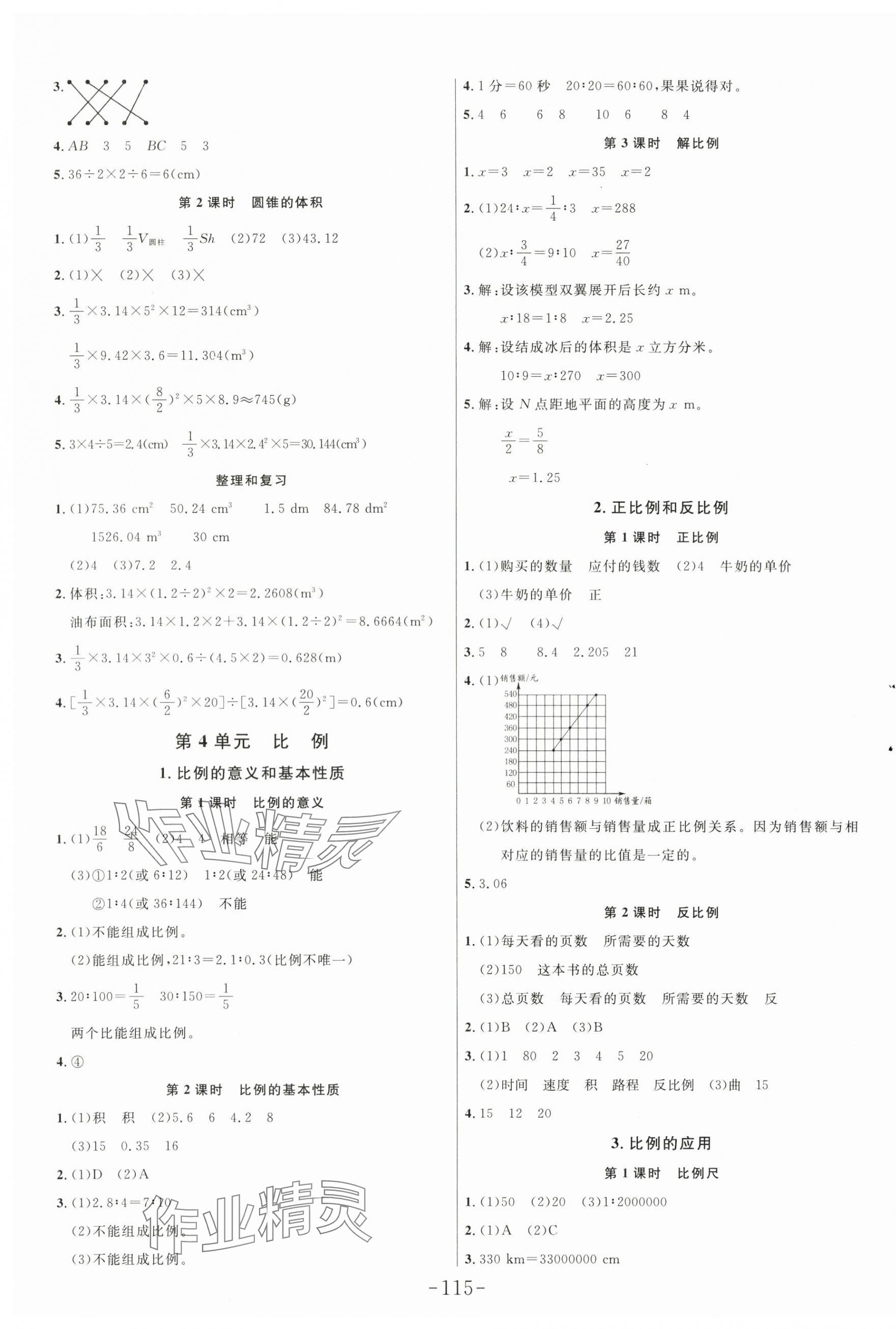 2024年小狀元隨堂作業(yè)六年級數(shù)學(xué)下冊人教版 第3頁