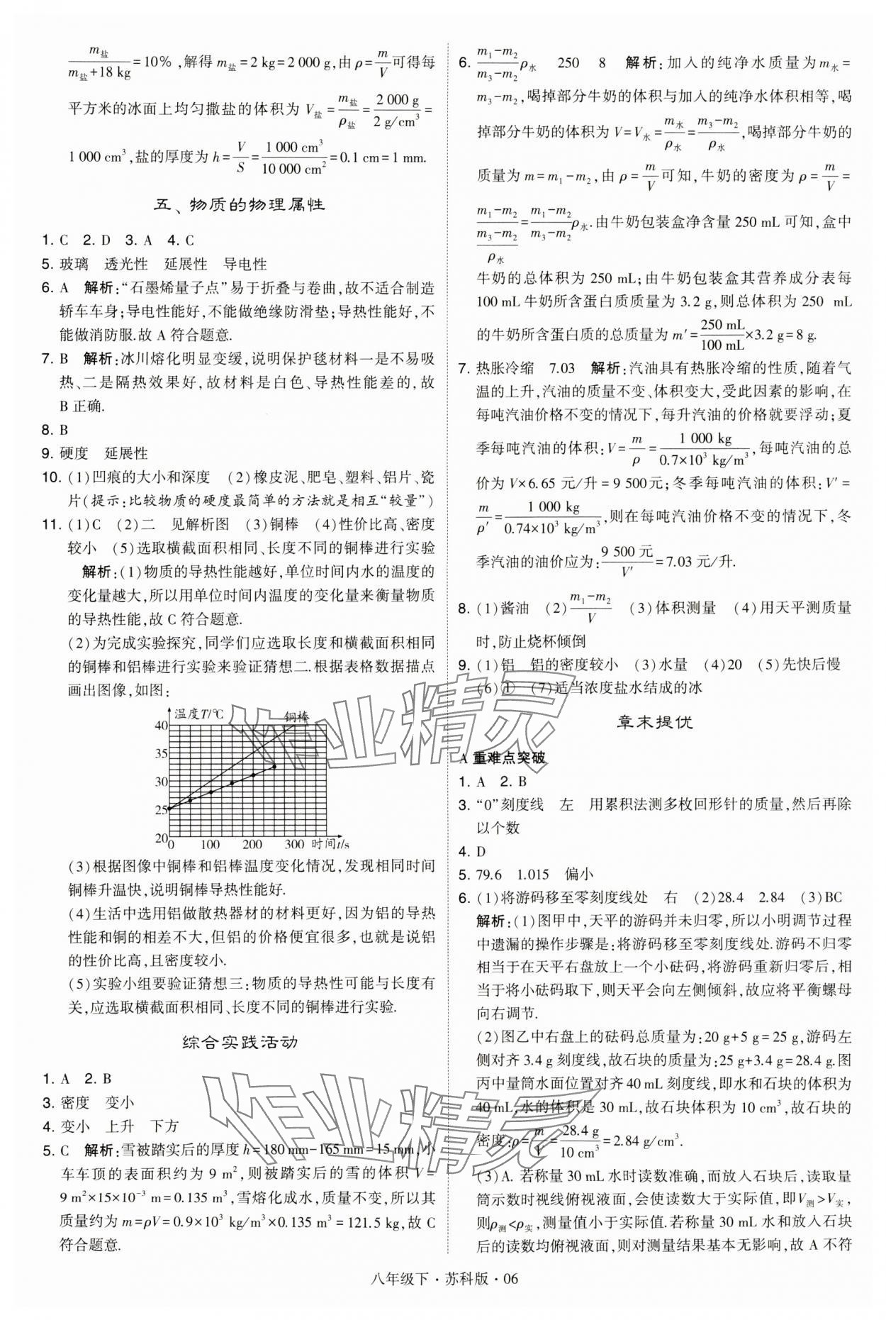 2024年学霸题中题八年级物理下册苏科版 第6页