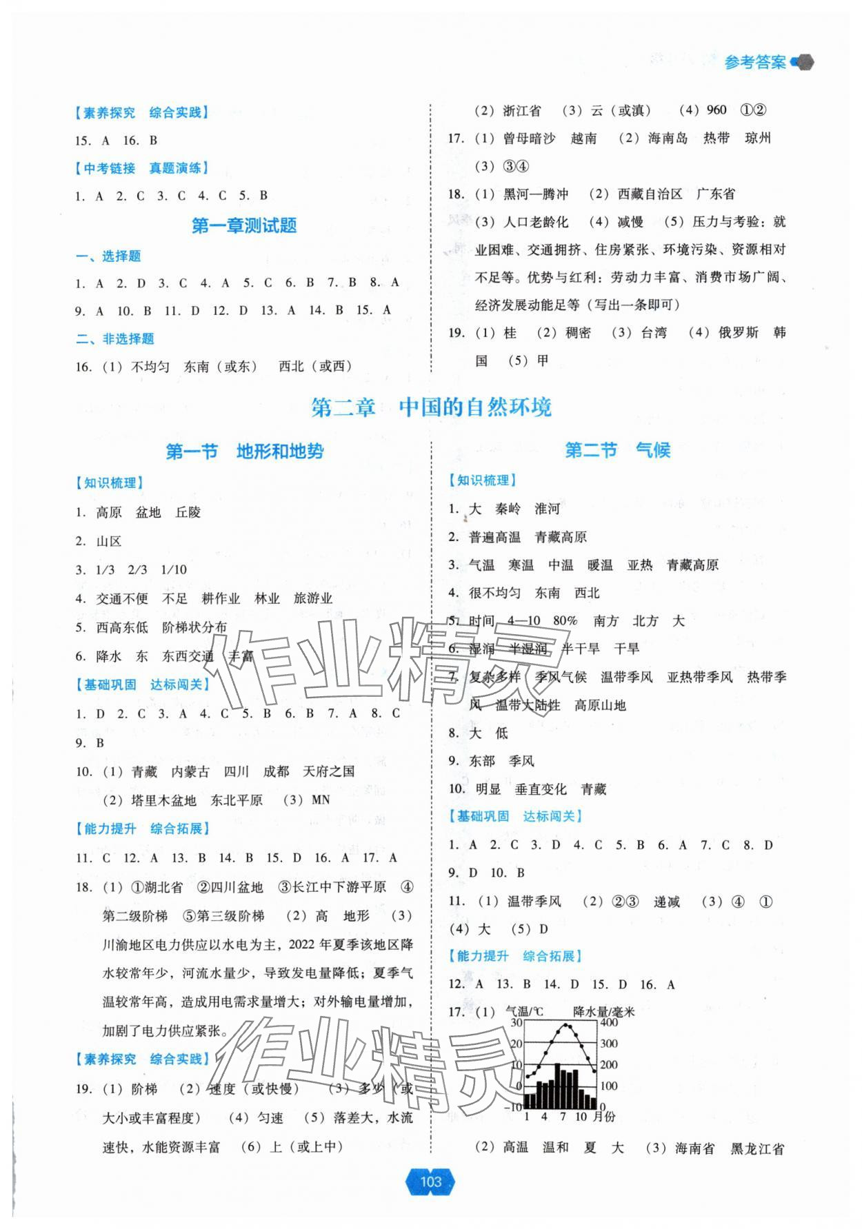 2024年新課程能力培養(yǎng)八年級(jí)地理上冊(cè)人教版 參考答案第2頁(yè)