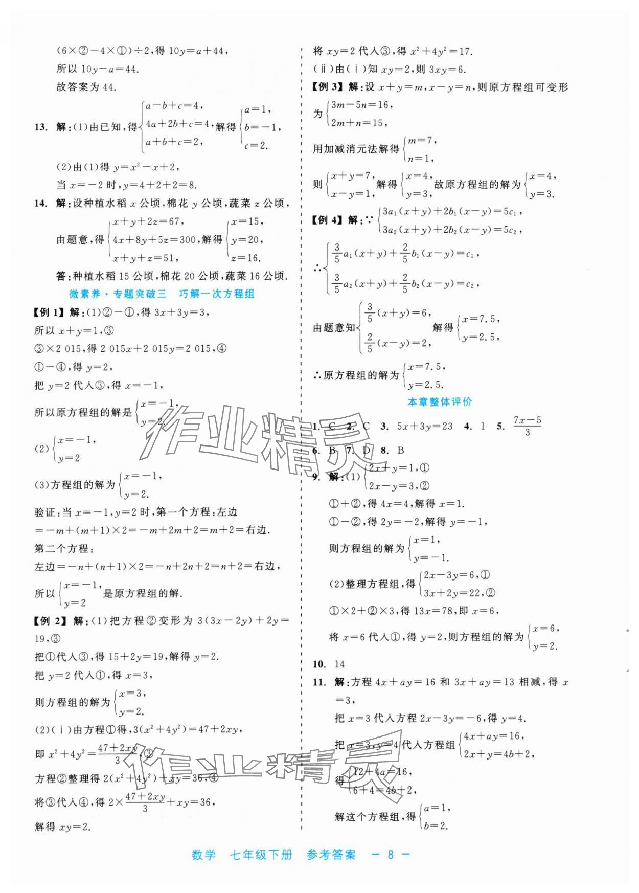 2024年精彩练习就练这一本七年级数学下册浙教版评议教辅 第8页