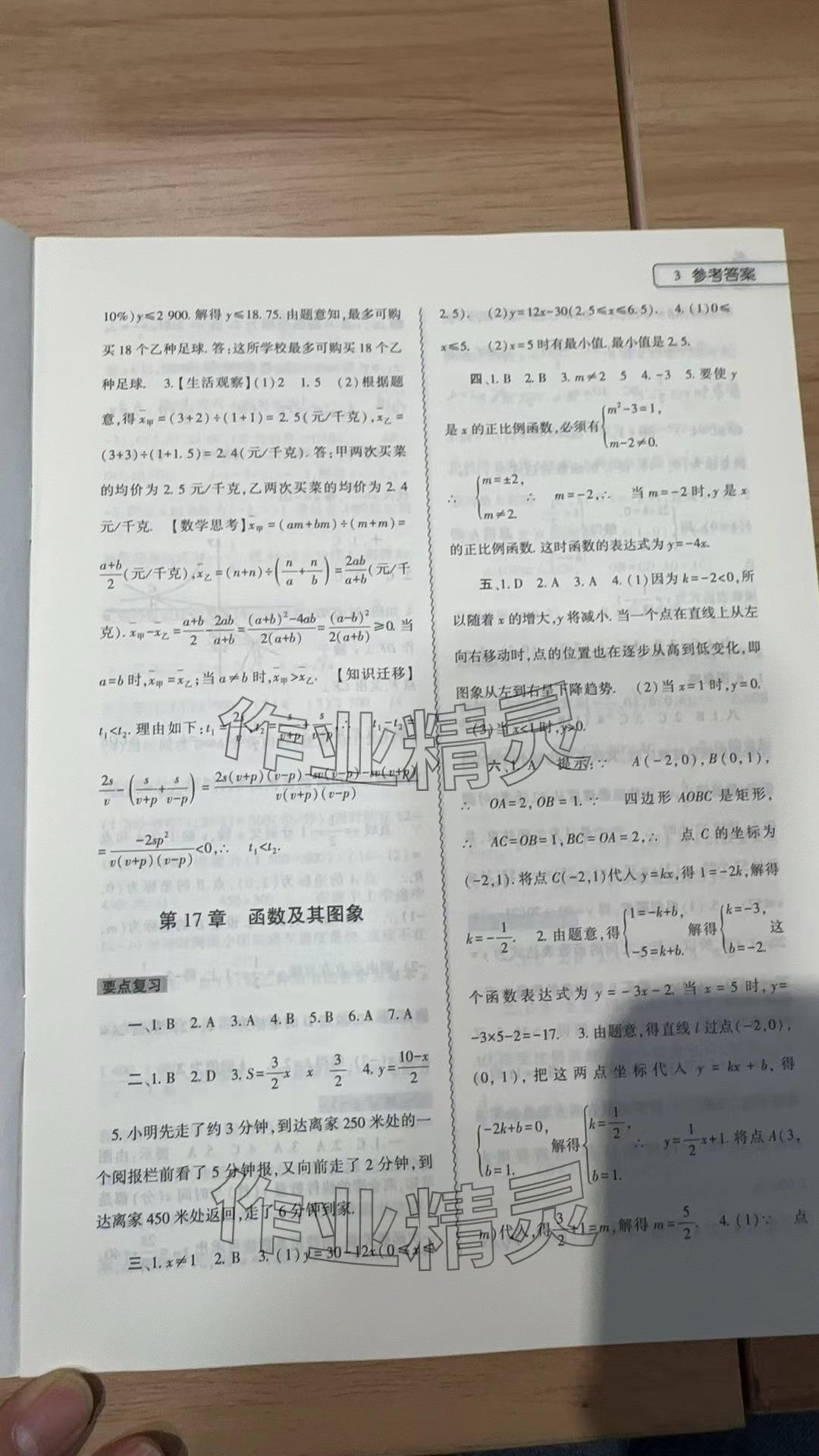 2024年暑假作业本大象出版社八年级数学华师大版 参考答案第3页