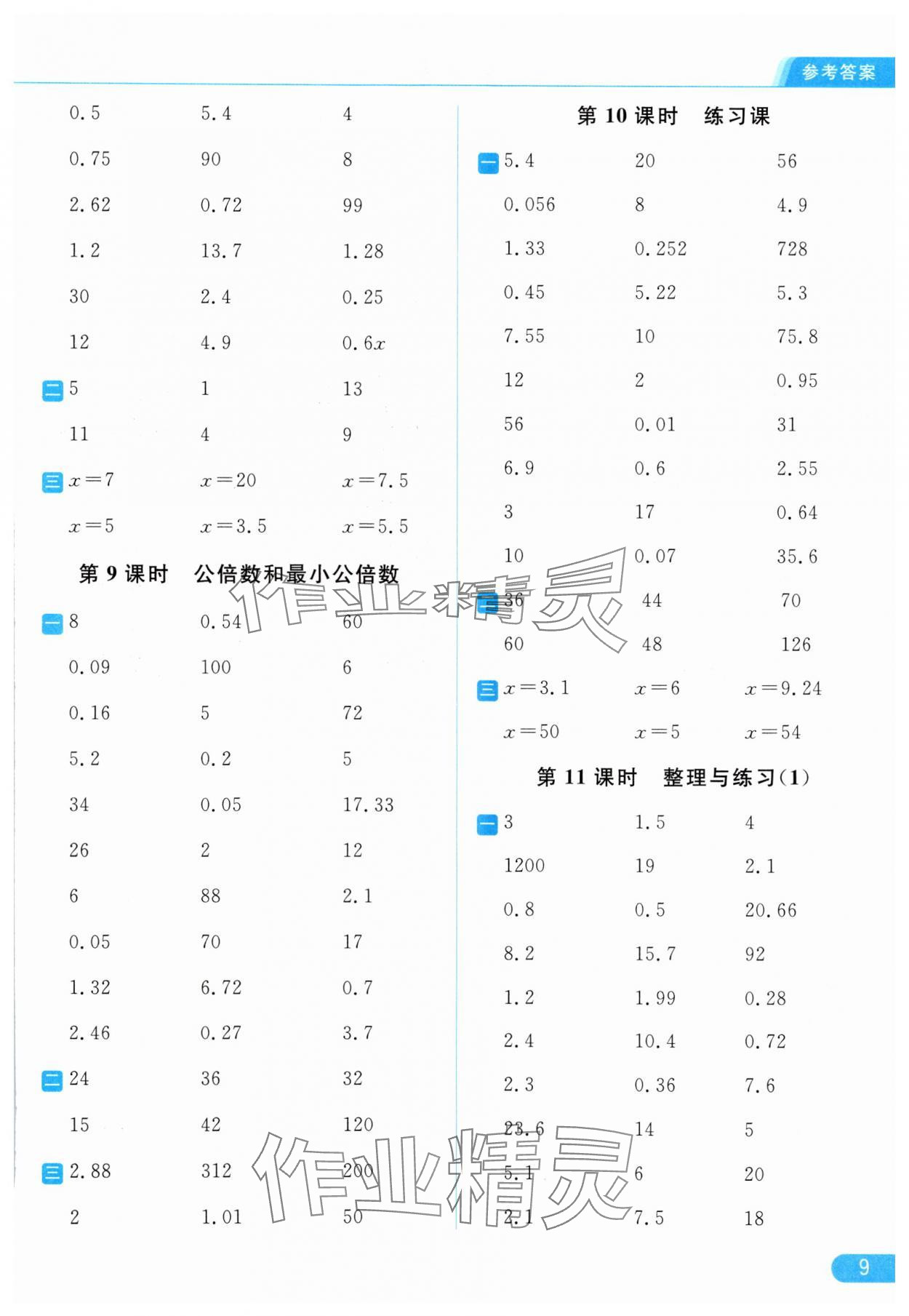 2024年亮点给力计算天天练五年级数学下册苏教版 第9页