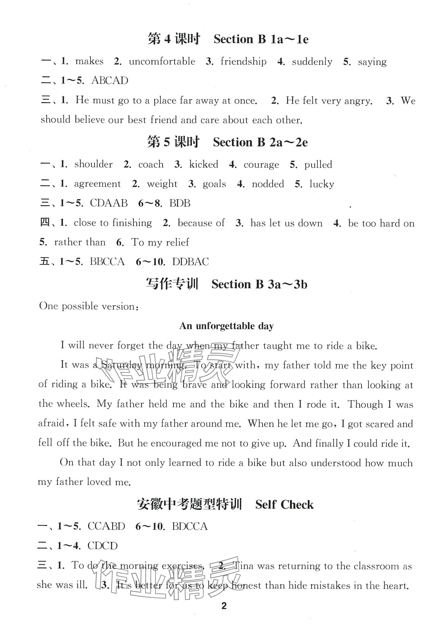 2024年通城学典课时作业本九年级英语下册人教版安徽专版 第2页