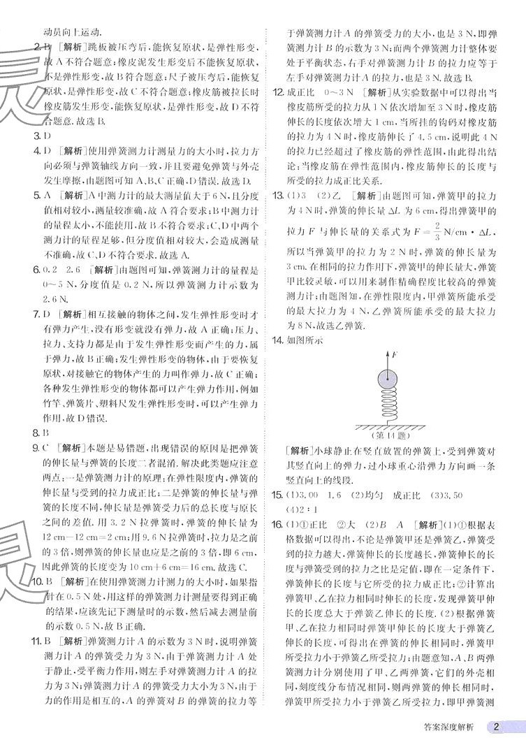 2024年課時(shí)訓(xùn)練江蘇人民出版社八年級物理下冊人教版 第2頁