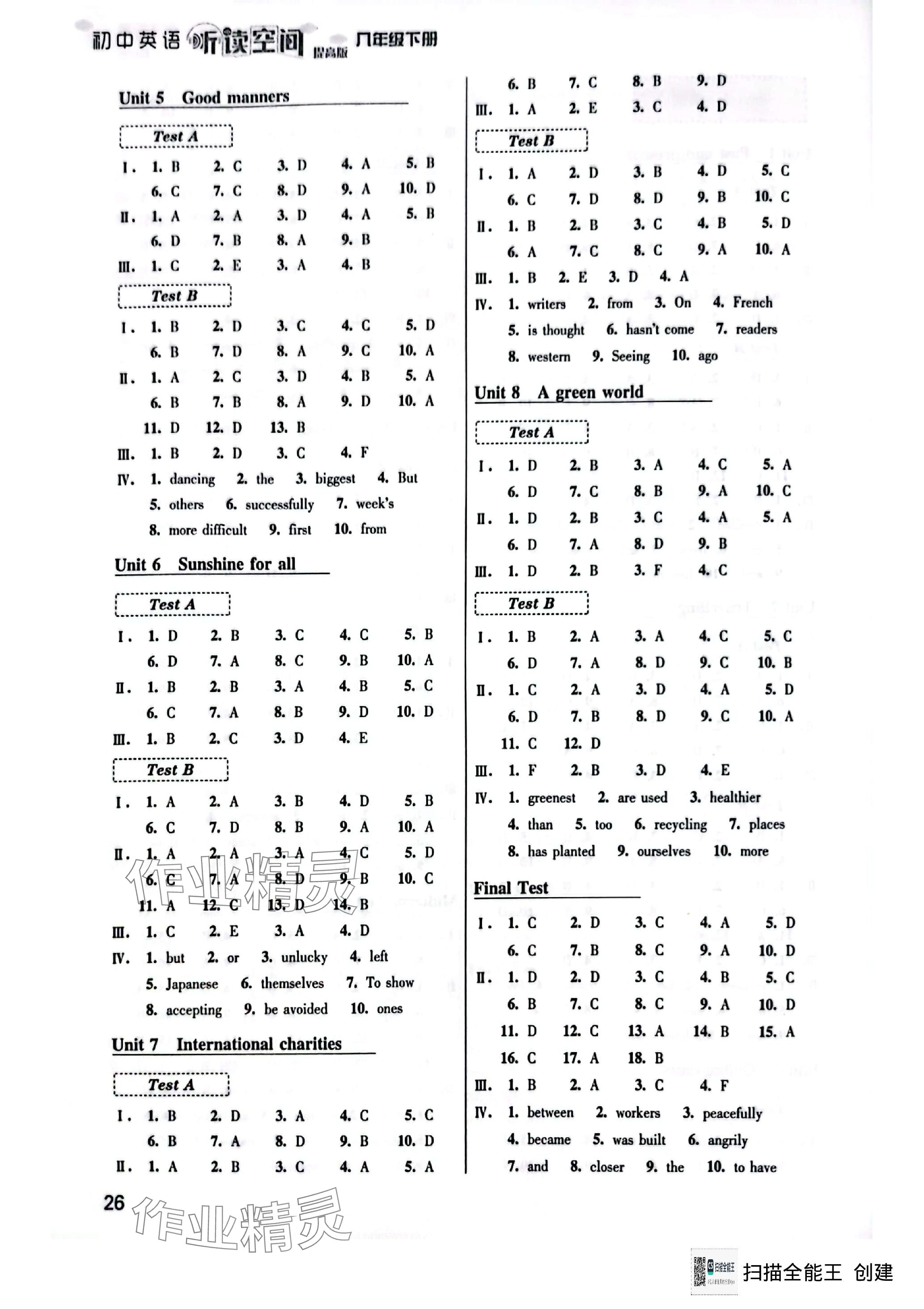 2024年初中英語(yǔ)聽讀空間八年級(jí)下冊(cè)譯林版提高版 參考答案第4頁(yè)