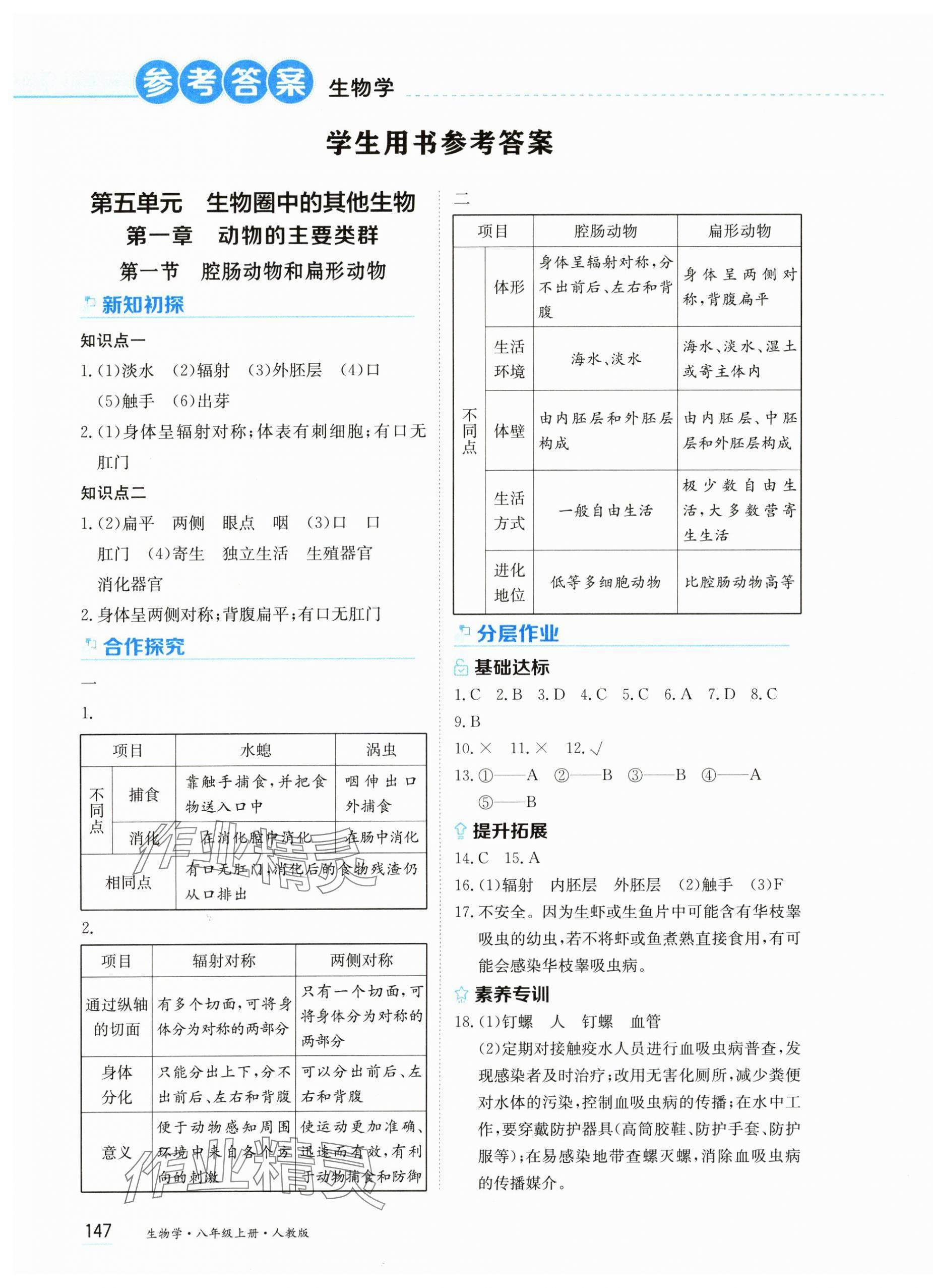 2024年資源與評價黑龍江教育出版社八年級生物上冊人教版 第1頁