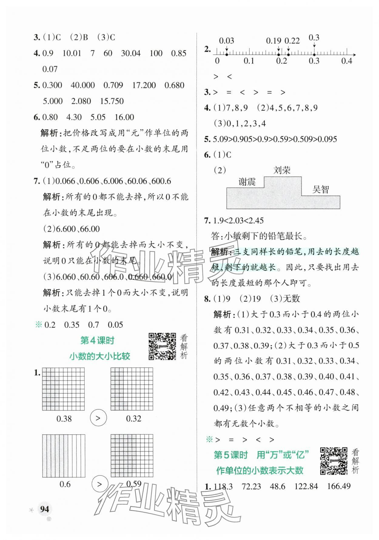 2024年小學(xué)學(xué)霸作業(yè)本五年級數(shù)學(xué)上冊蘇教版 參考答案第10頁