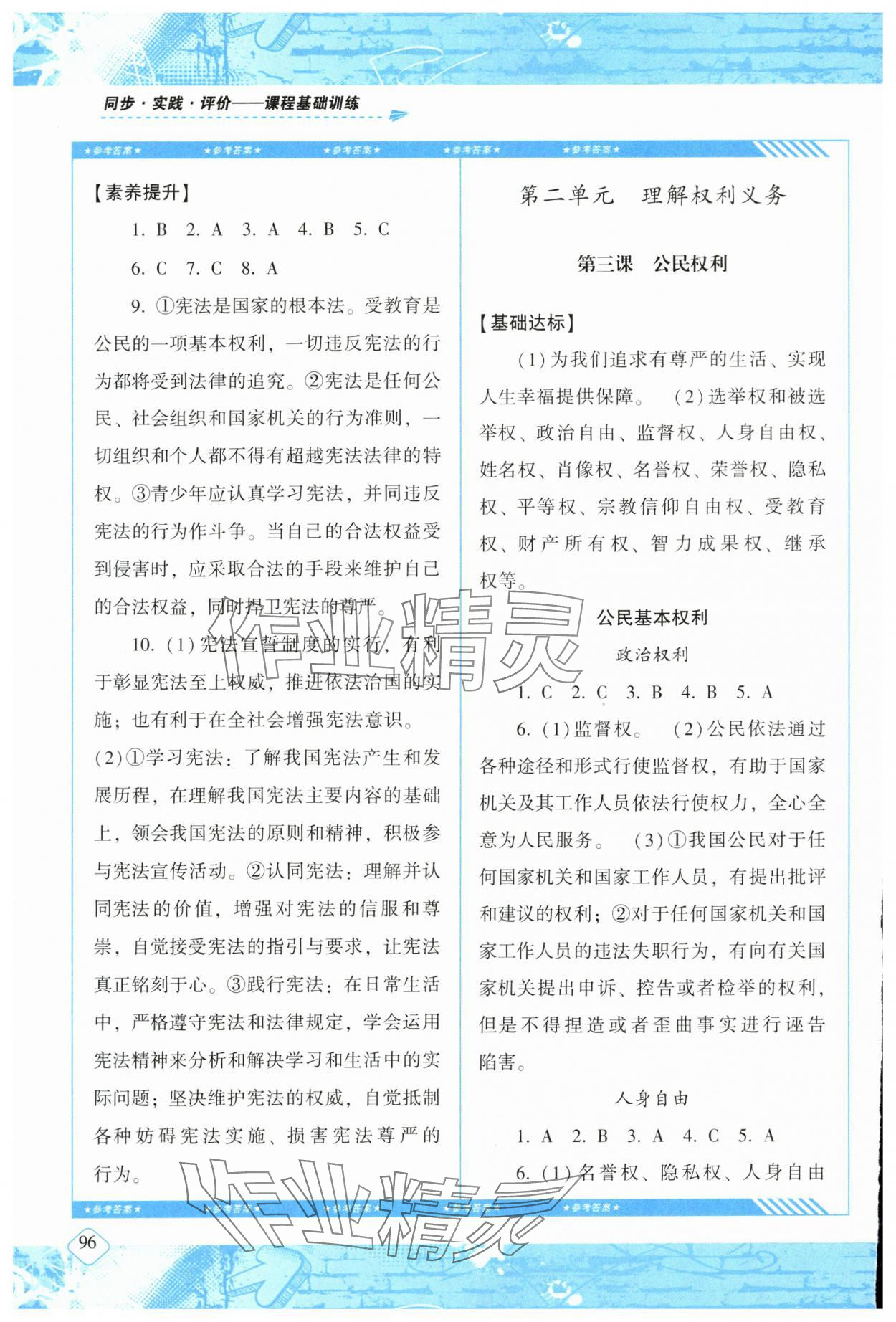 2024年同步实践评价课程基础训练湖南少年儿童出版社八年级道德与法治下册人教版 第4页