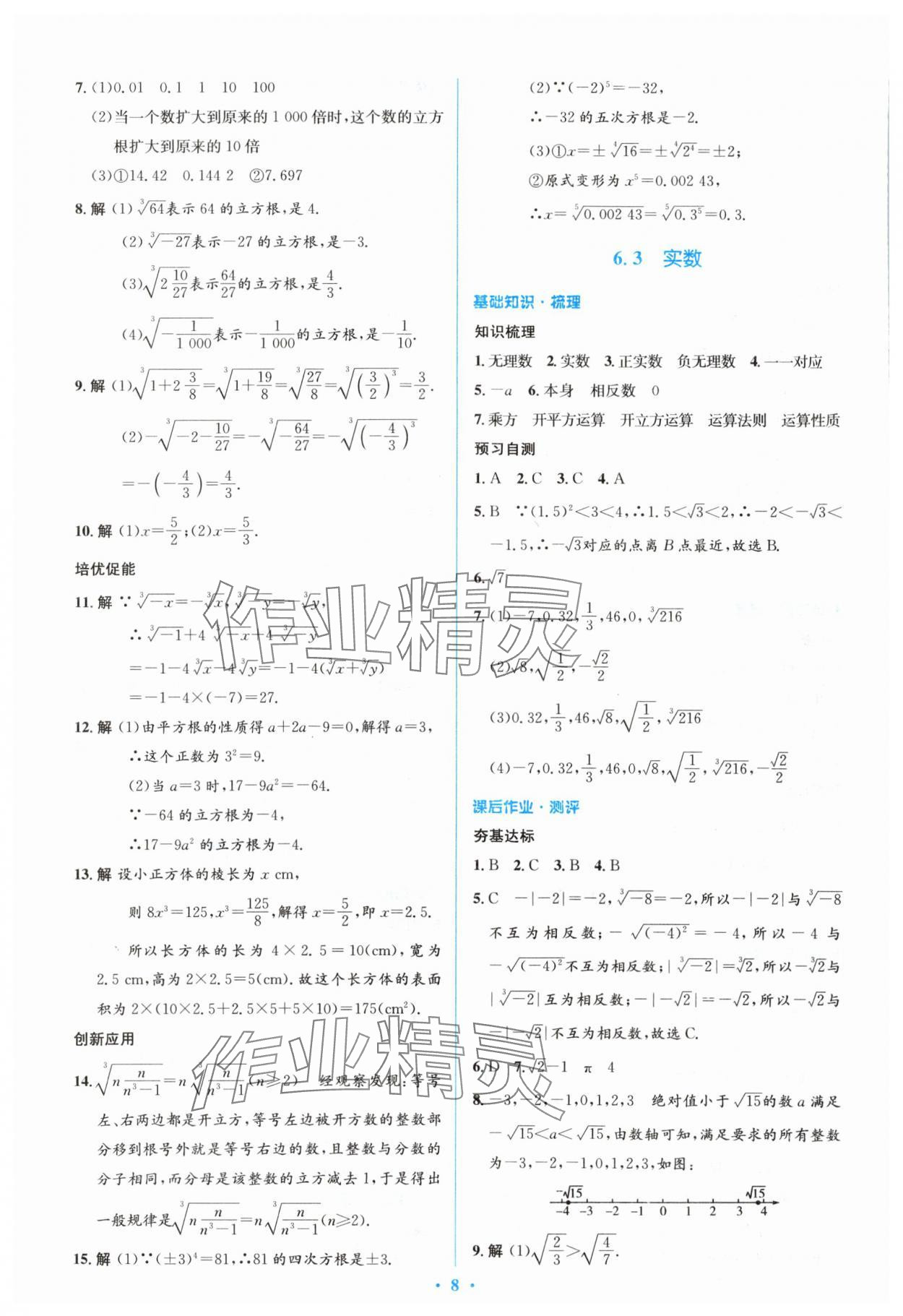 2024年人教金学典同步解析与测评学考练七年级数学下册人教版 参考答案第8页