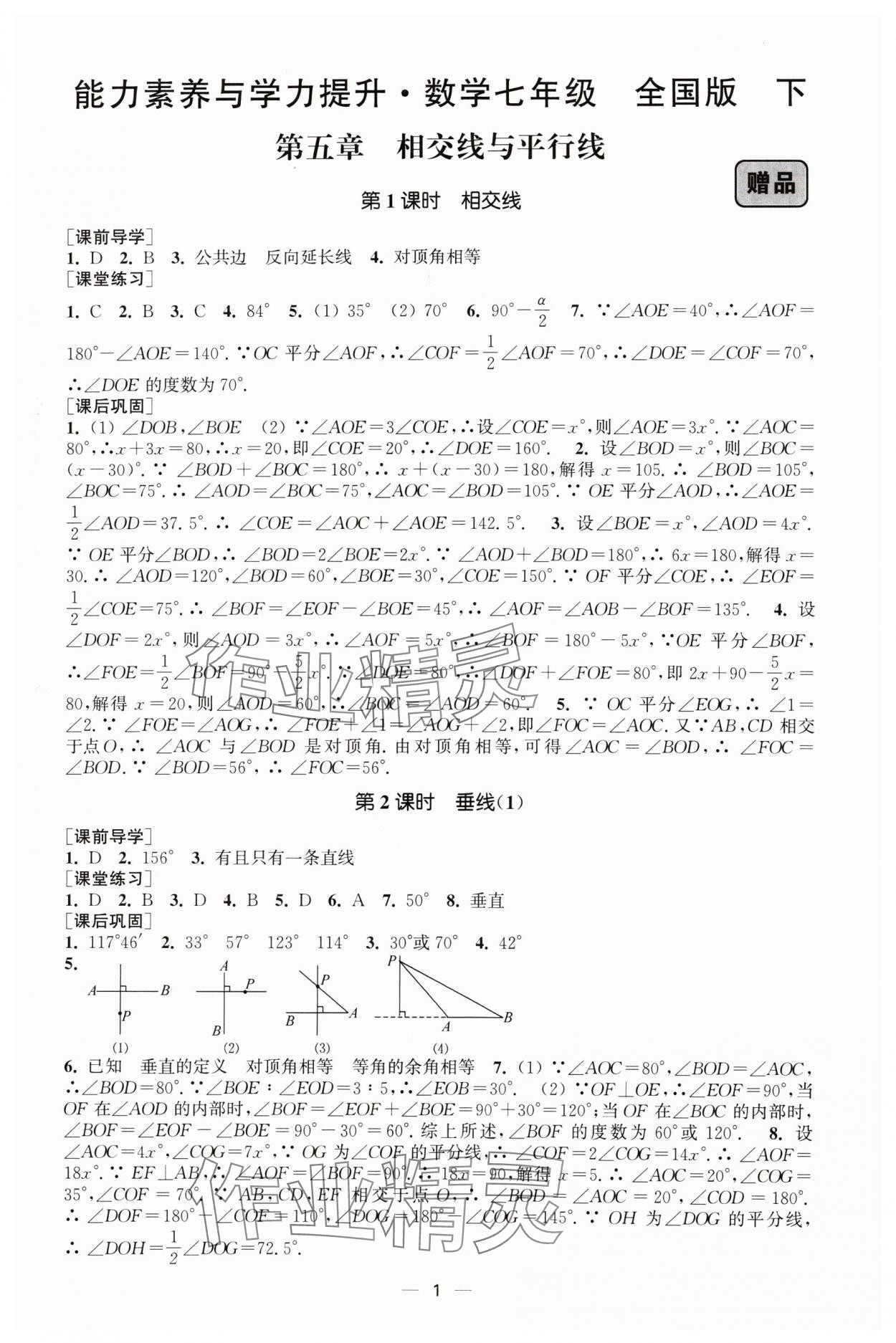 2024年能力素养与学力提升七年级数学下册人教版 第1页