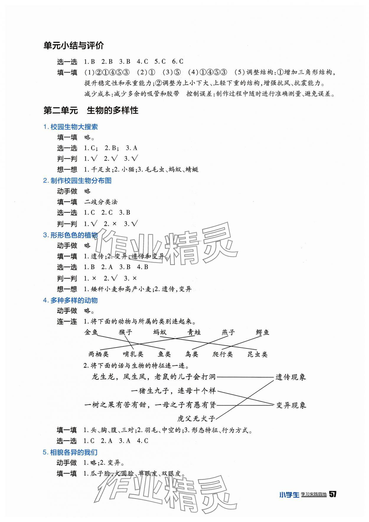 2024年學(xué)習(xí)實(shí)踐園地六年級科學(xué)下冊教科版 參考答案第2頁