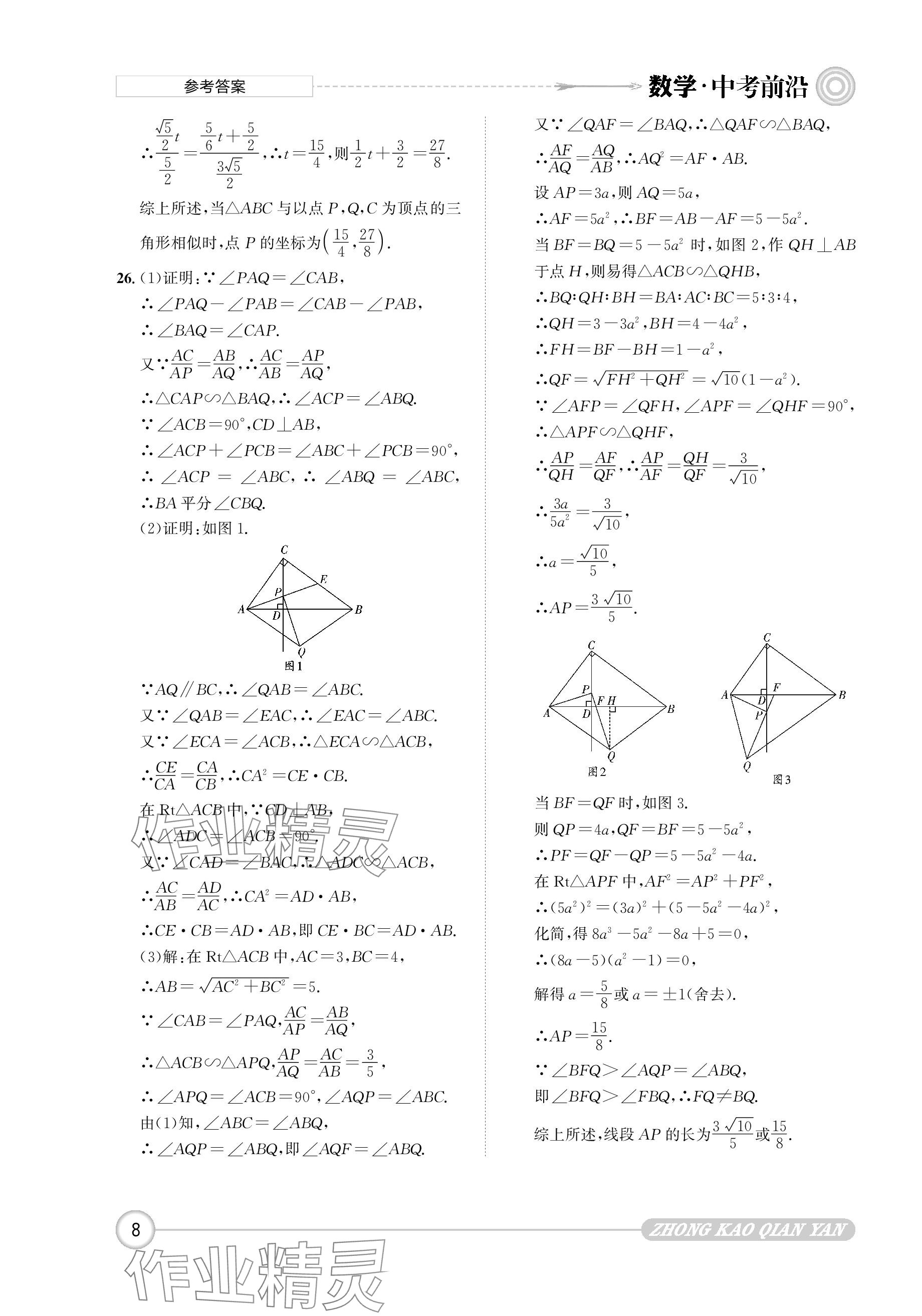 2024年中考前沿数学 参考答案第8页