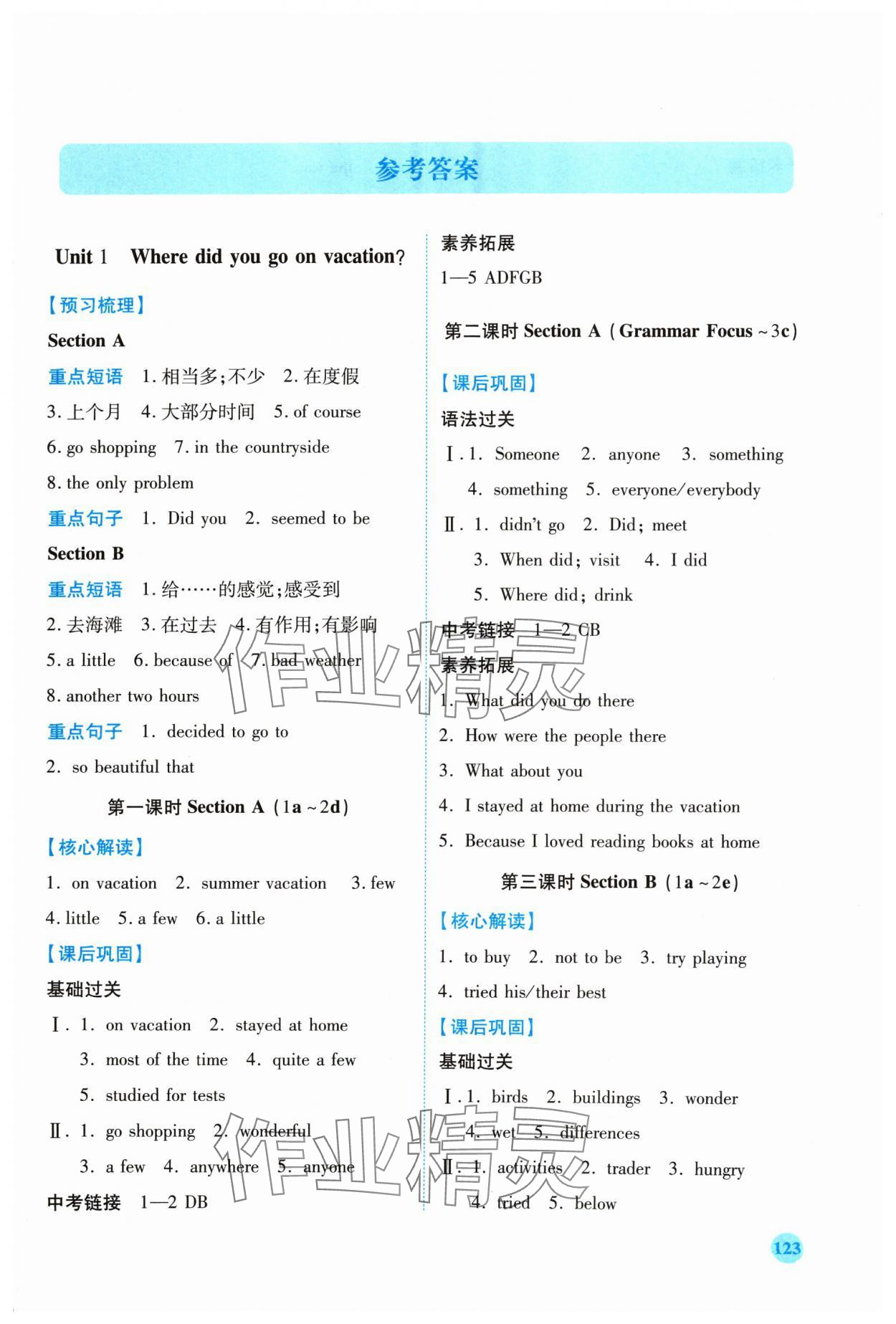 2024年績優(yōu)學(xué)案八年級英語上冊人教版 第1頁