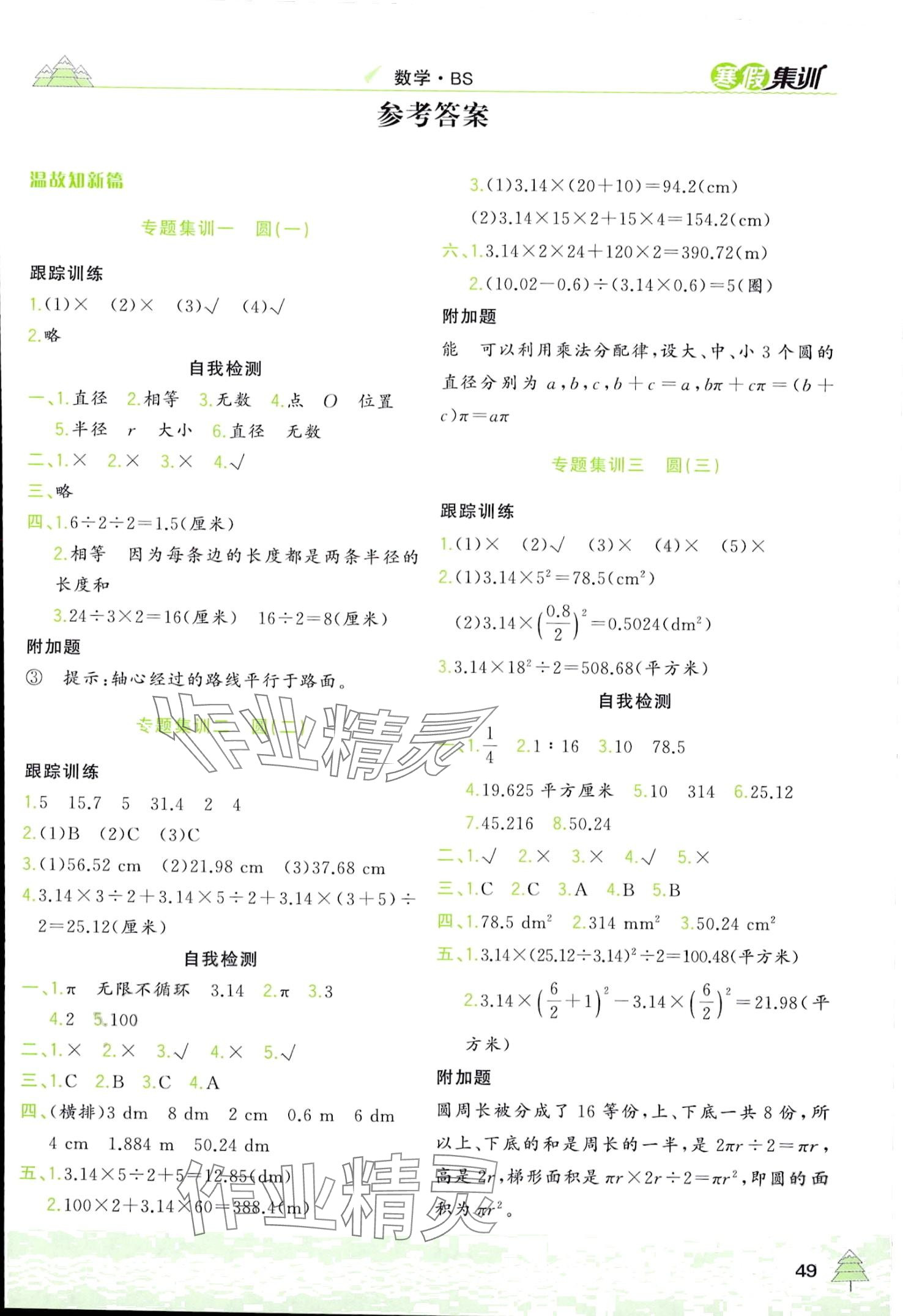 2024年寒假集訓(xùn)合肥工業(yè)大學(xué)出版社六年級(jí)數(shù)學(xué)北師大版 第1頁