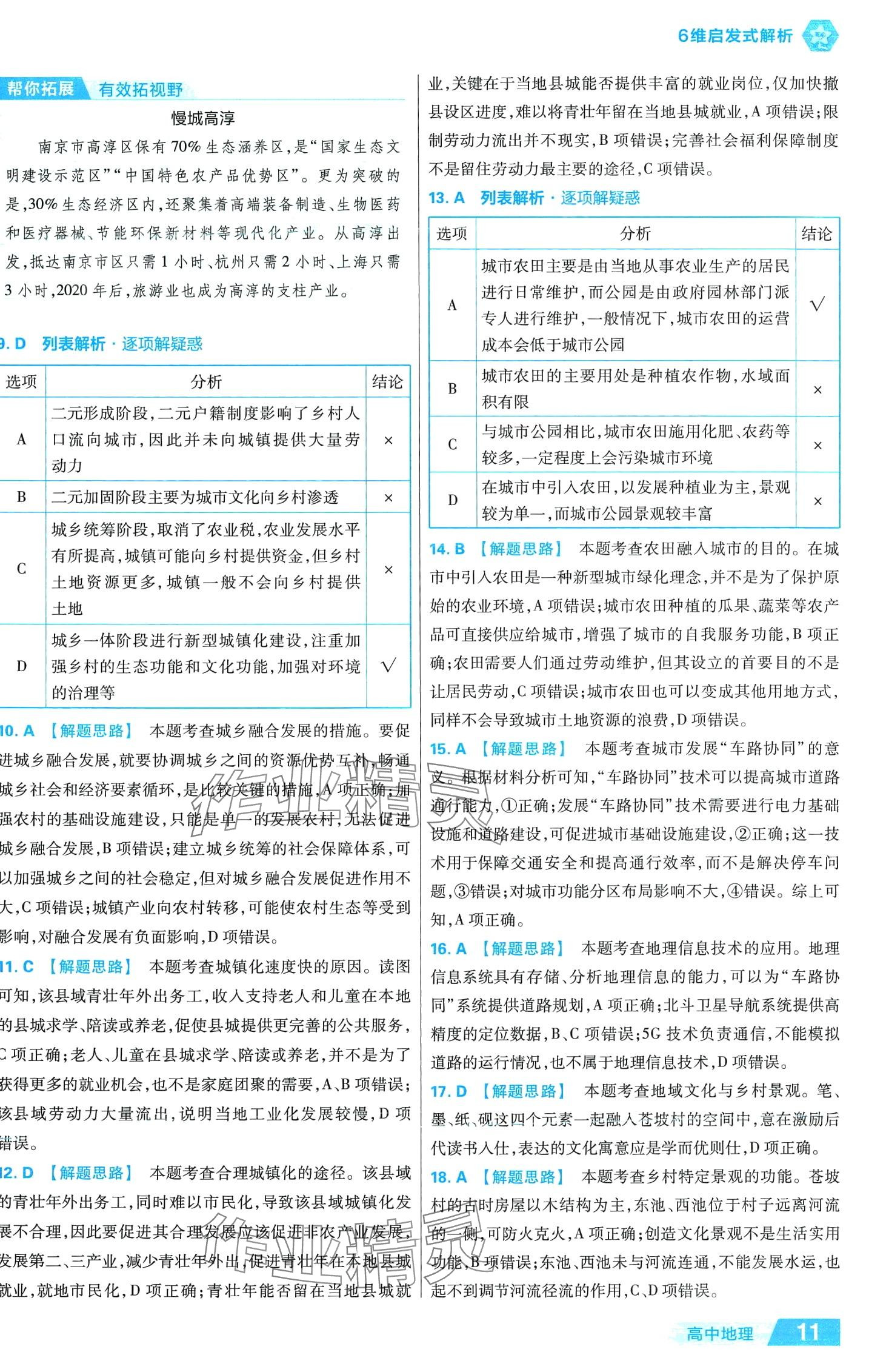 2024年金考卷活页题选高中地理必修第二册人教版 第11页