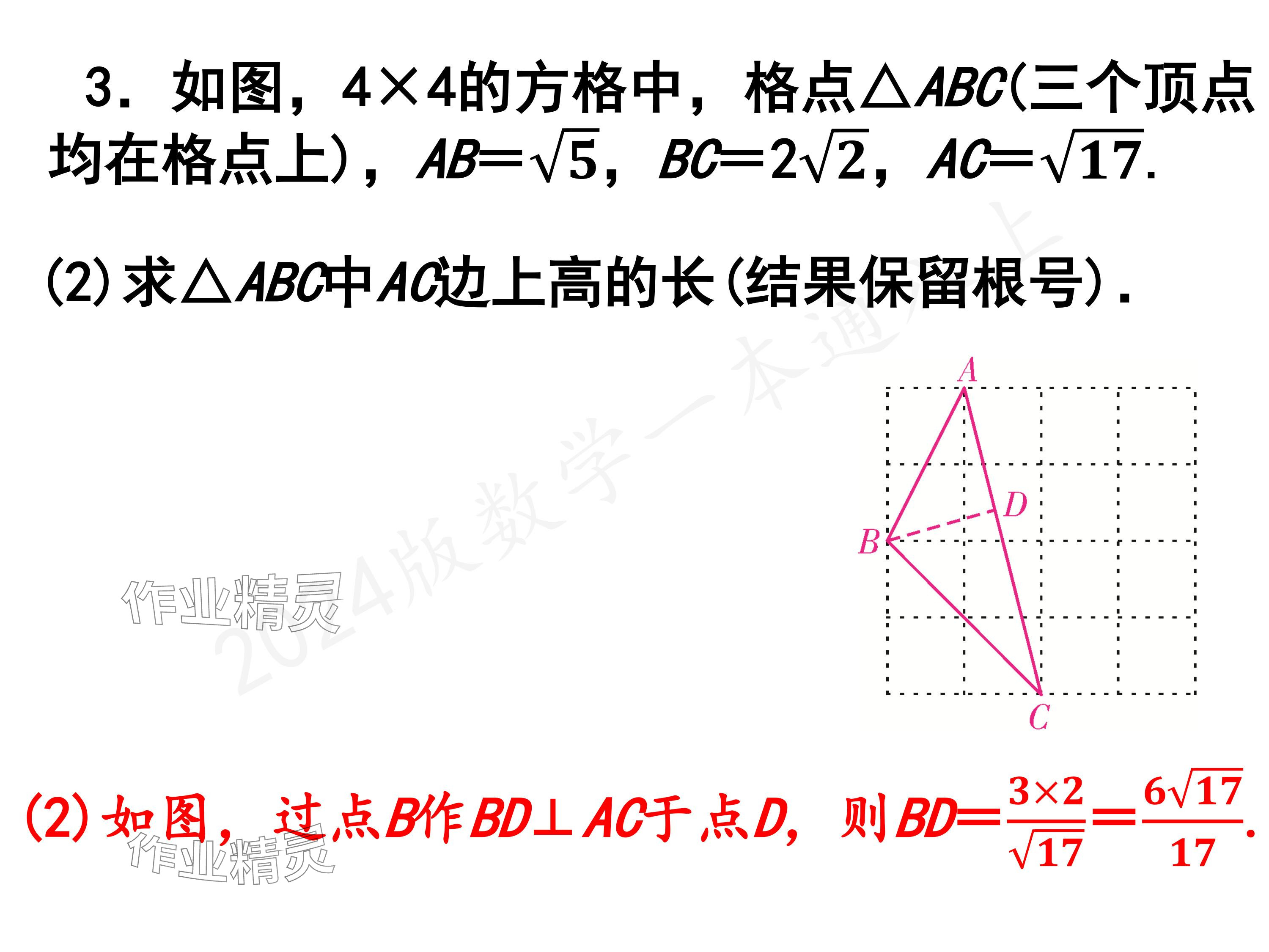 2024年一本通武汉出版社八年级数学上册北师大版精简版 参考答案第33页