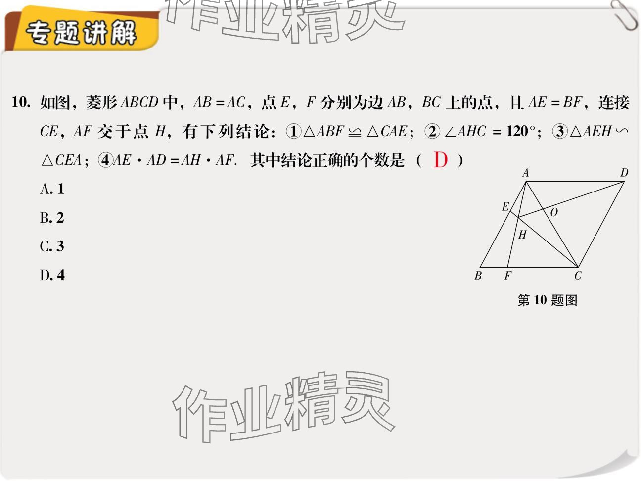 2024年复习直通车期末复习与假期作业九年级数学北师大版 参考答案第32页