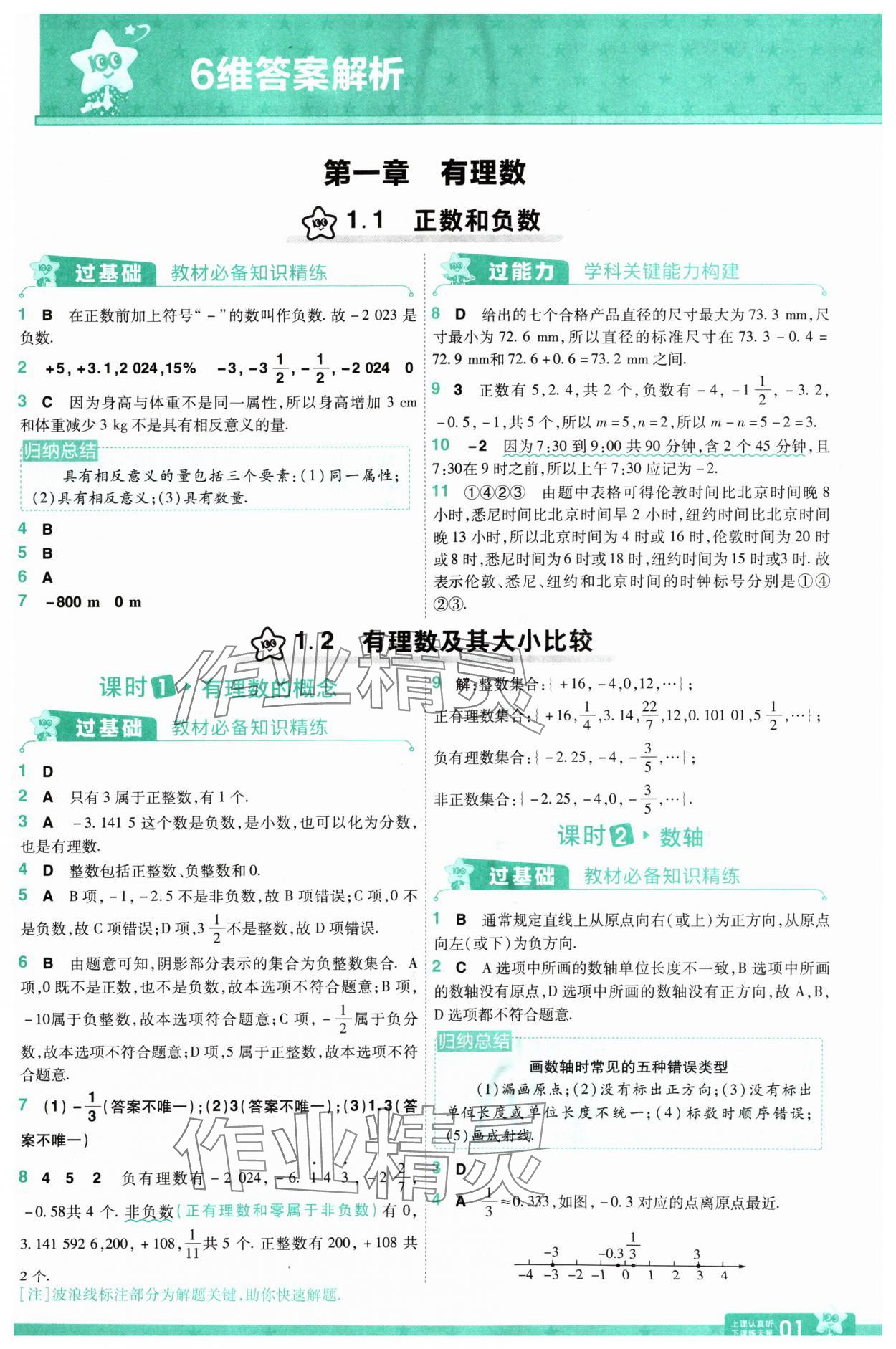 2024年一遍过七年级数学上册人教版 第1页