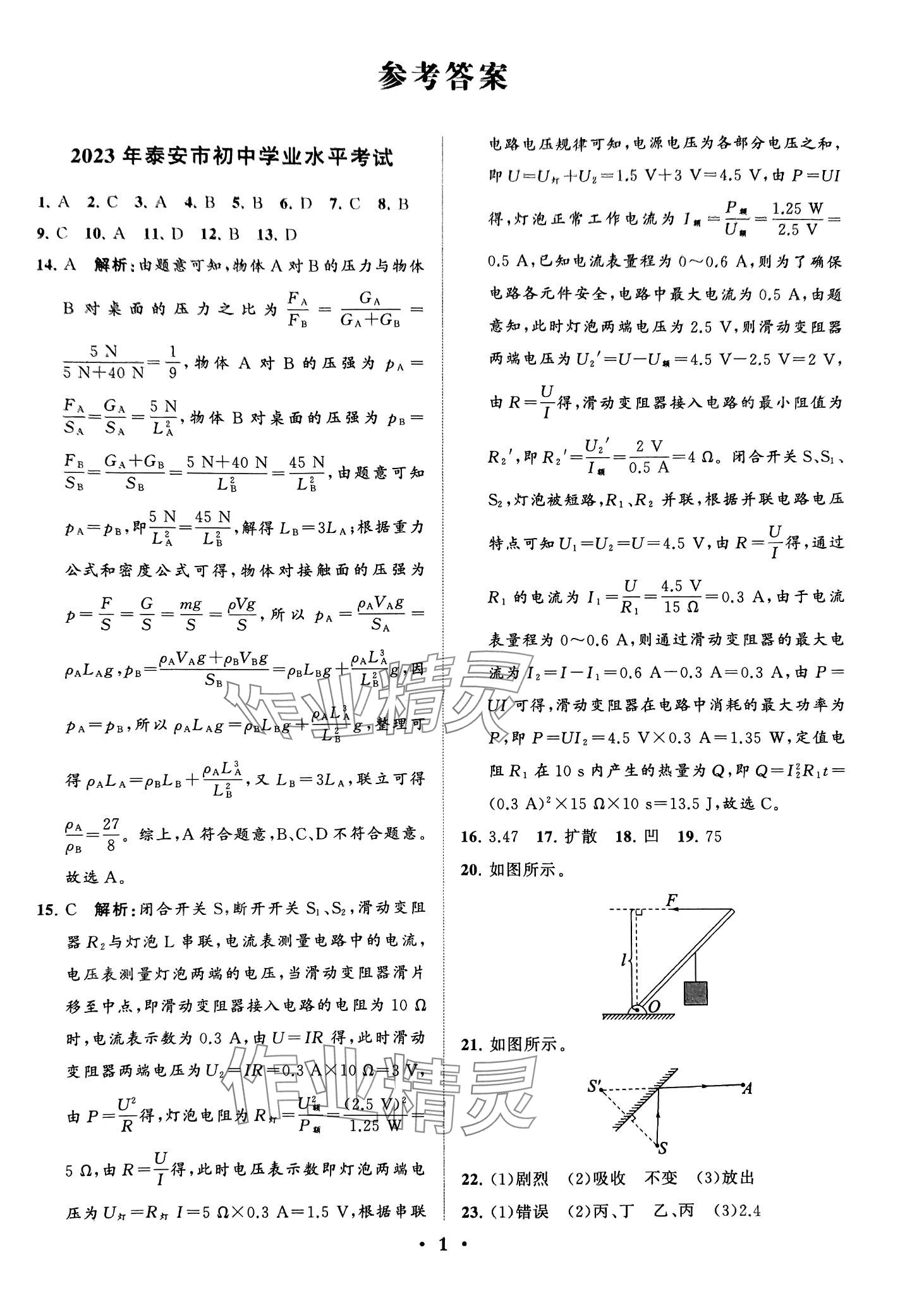 2024年初中總復(fù)習(xí)山東教育出版社物理 第1頁