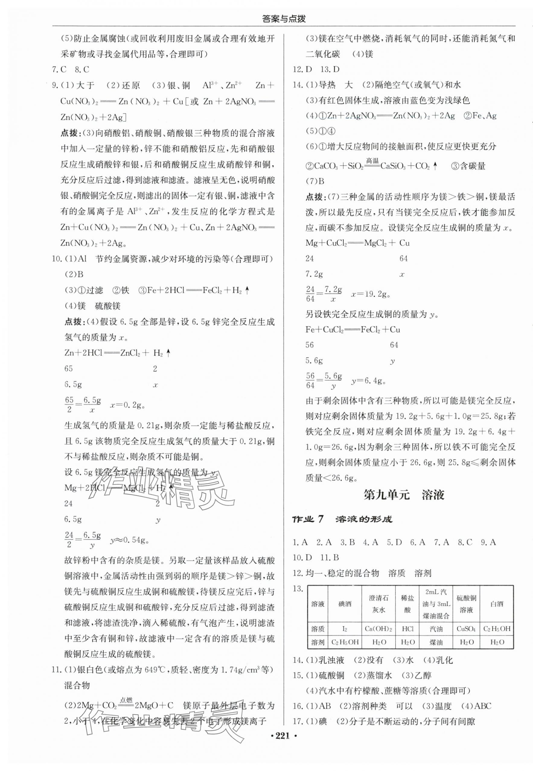 2024年启东中学作业本九年级化学下册人教版苏北专版 第3页