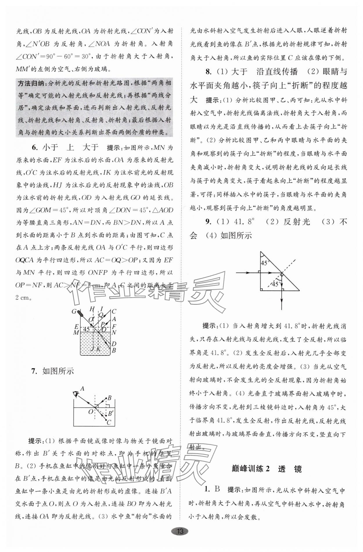 2024年小題狂做八年級(jí)物理上冊(cè)蘇科版巔峰版 參考答案第13頁