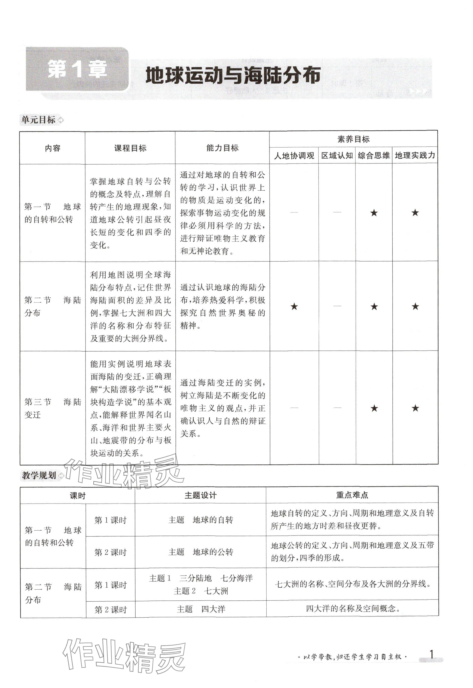 2024年金太阳导学案八年级地理上册中图版 参考答案第1页