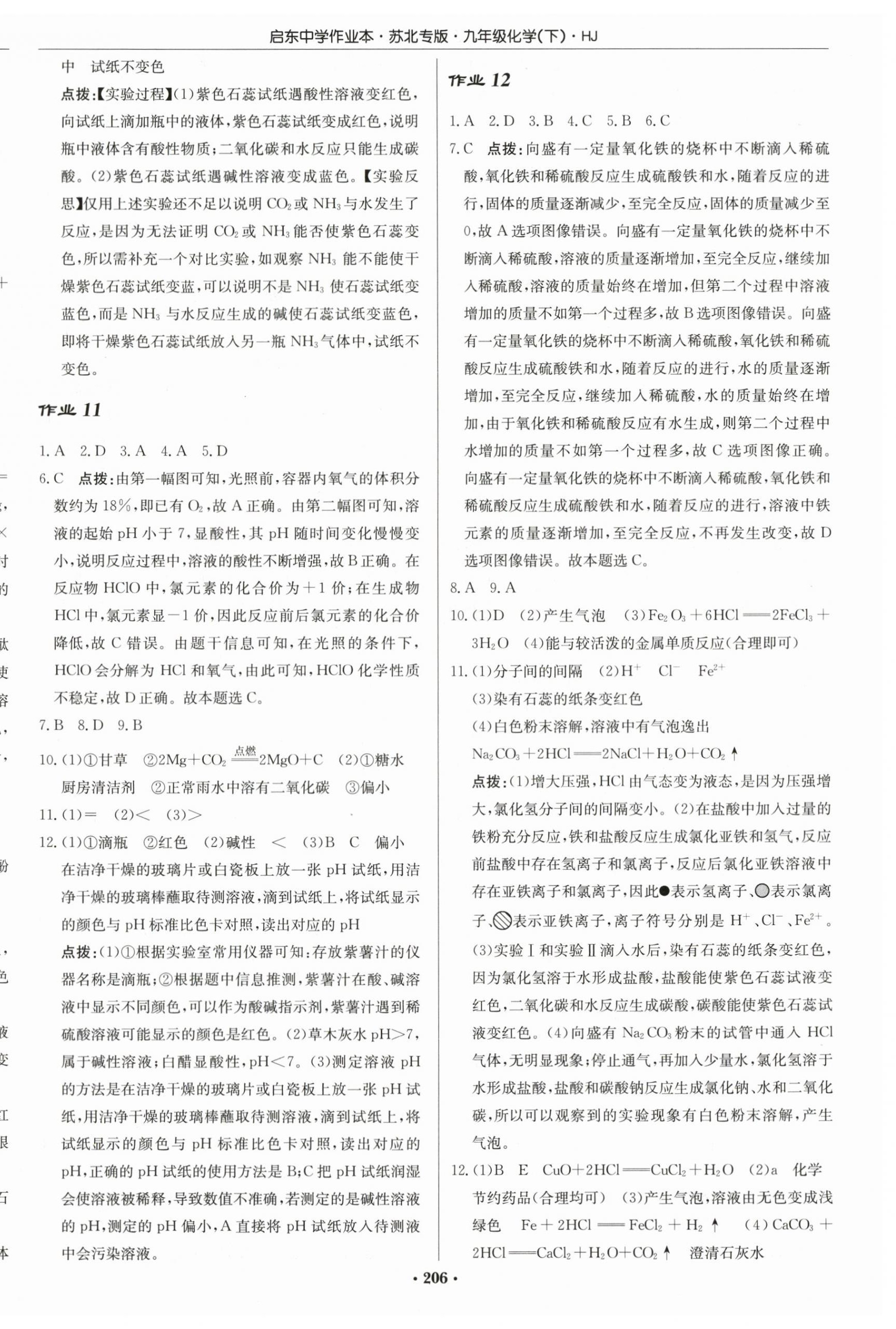 2024年启东中学作业本九年级化学下册沪教版苏北专版 第8页