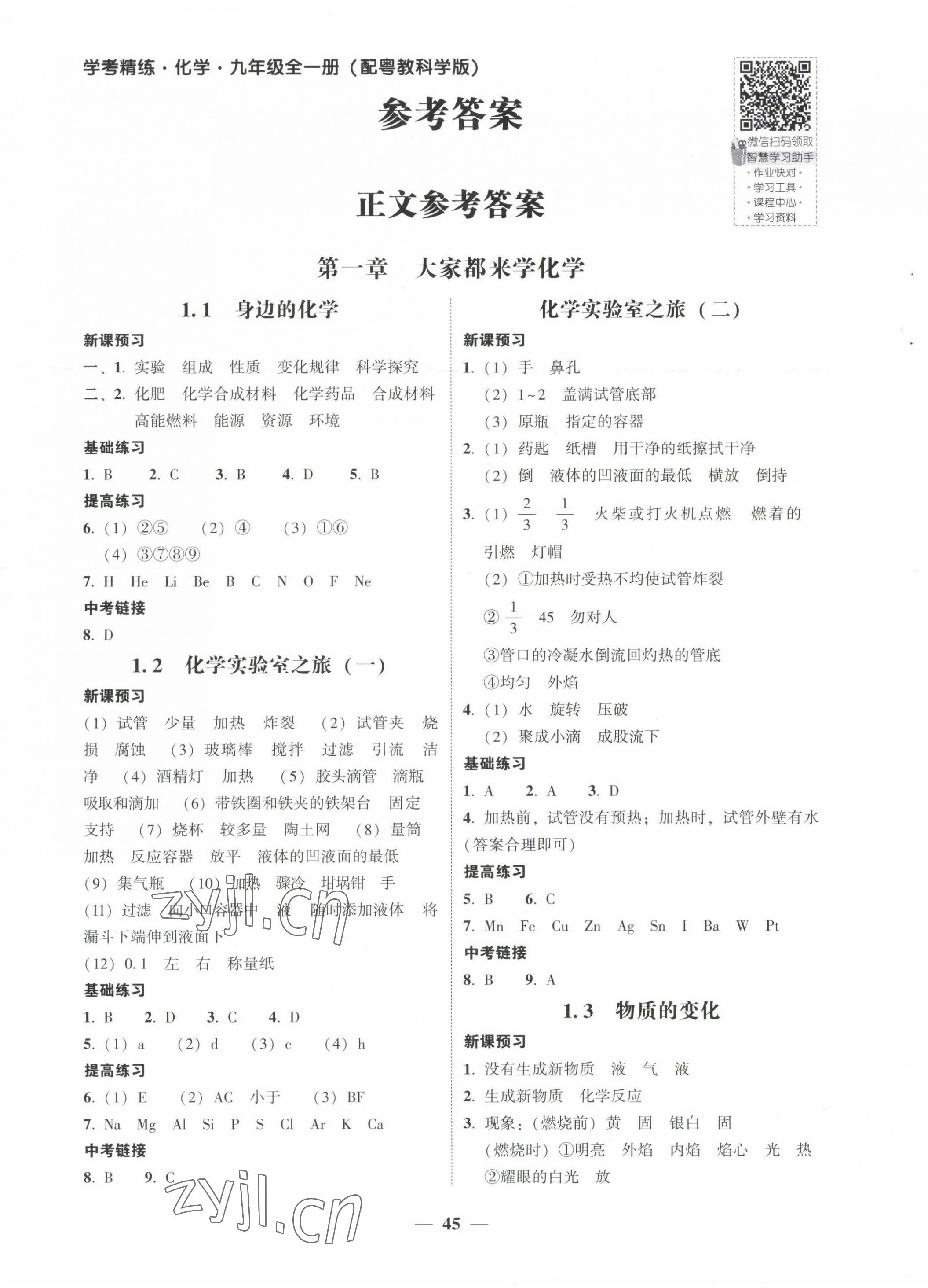 2023年南粵學(xué)典學(xué)考精練九年級化學(xué)全一冊粵教版 第1頁