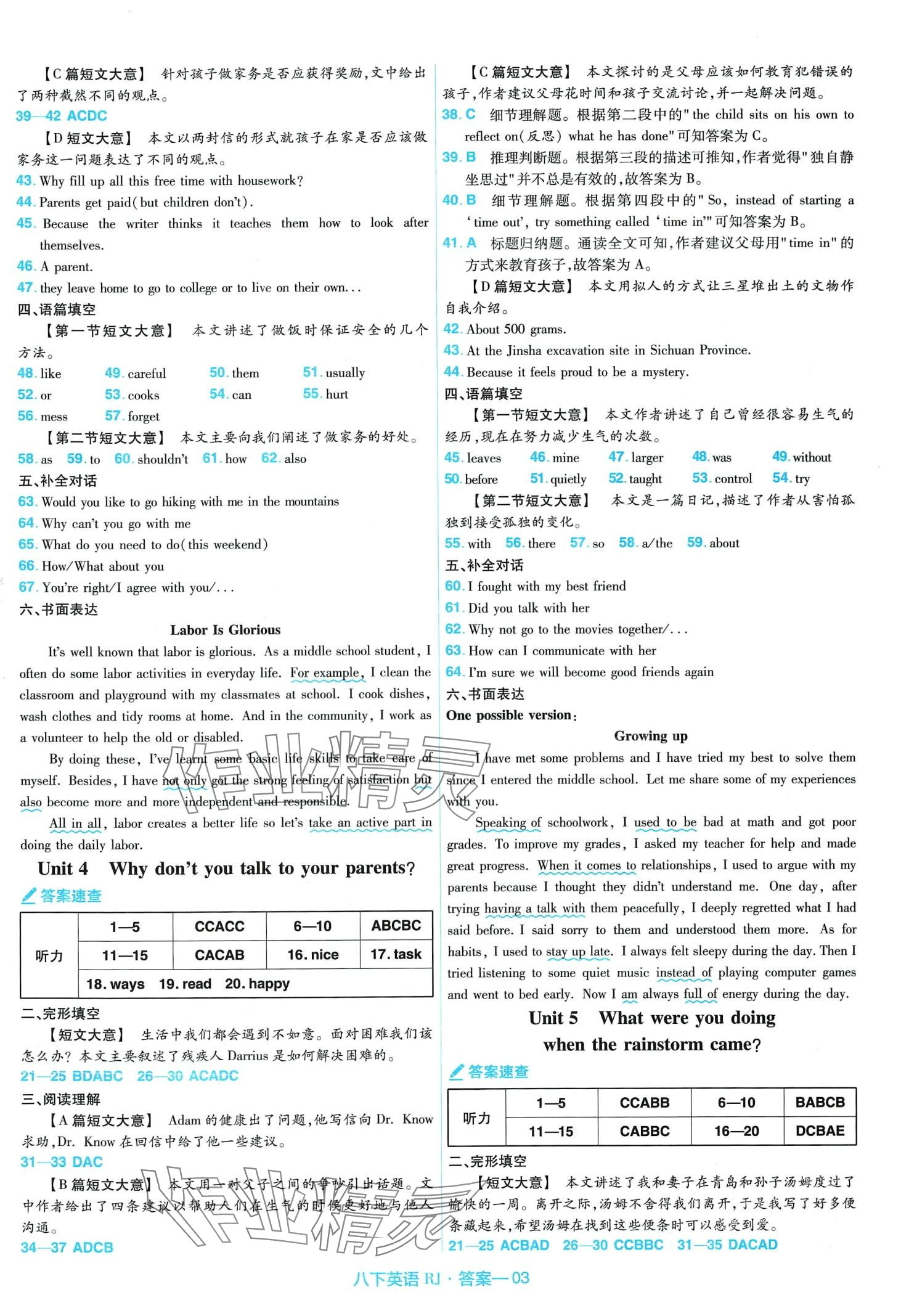 2024年金考卷活頁題選八年級(jí)英語下冊人教版 第3頁