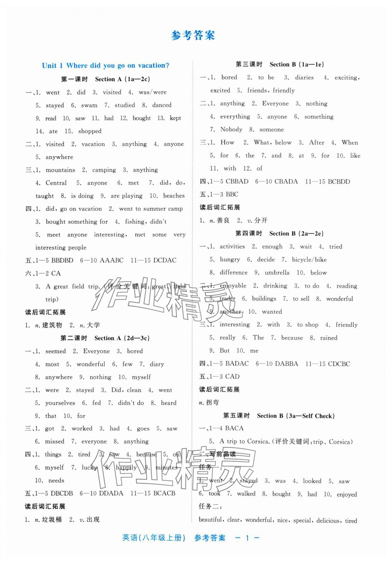 2024年精彩練習(xí)就練這一本八年級英語上冊人教版評議教輔 第1頁