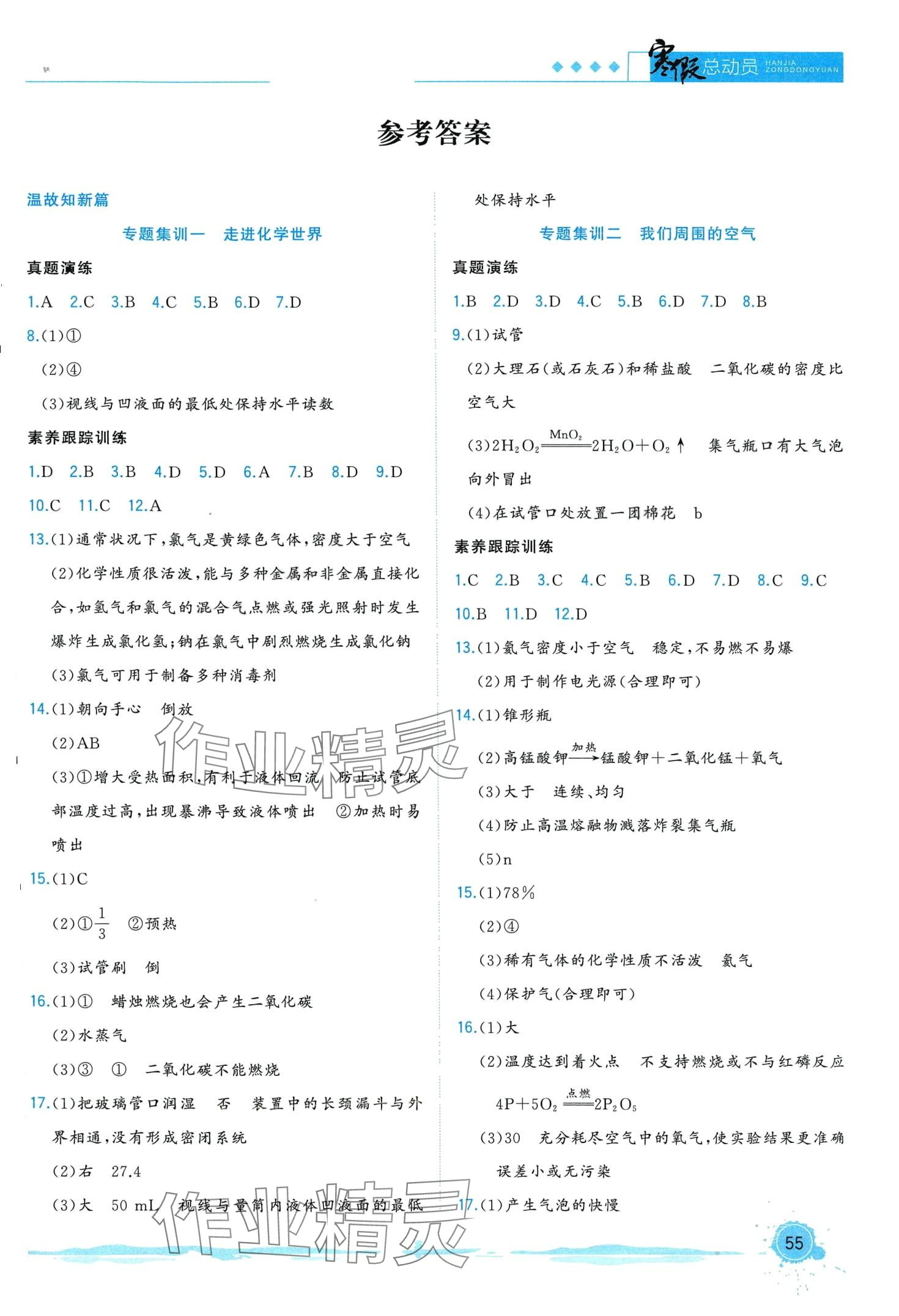 2024年寒假總動(dòng)員合肥工業(yè)大學(xué)出版社九年級(jí)化學(xué)人教版 第1頁