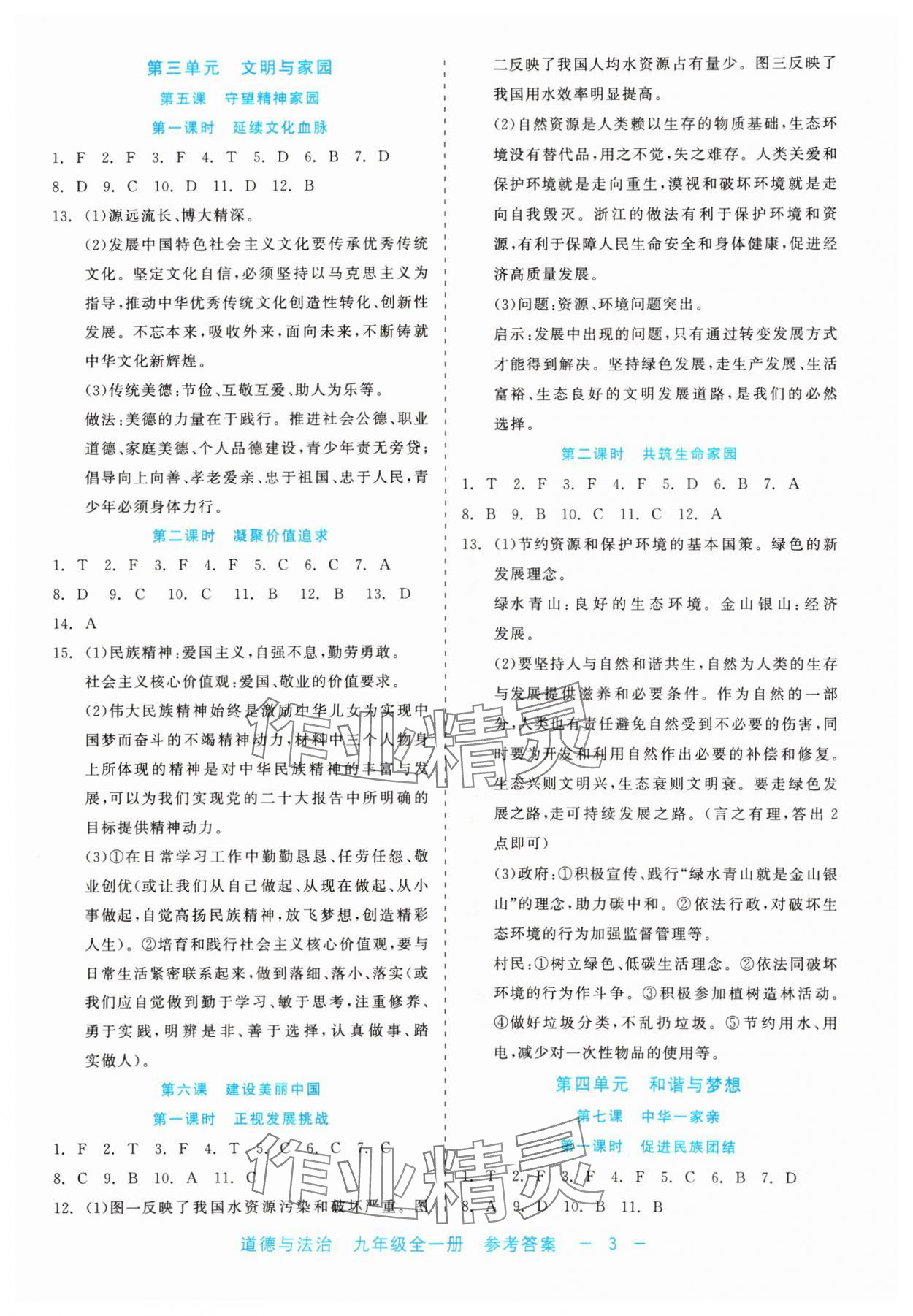 2024年精彩練習(xí)就練這一本九年級(jí)道德與法治全一冊(cè)人教版評(píng)議教輔 第3頁(yè)