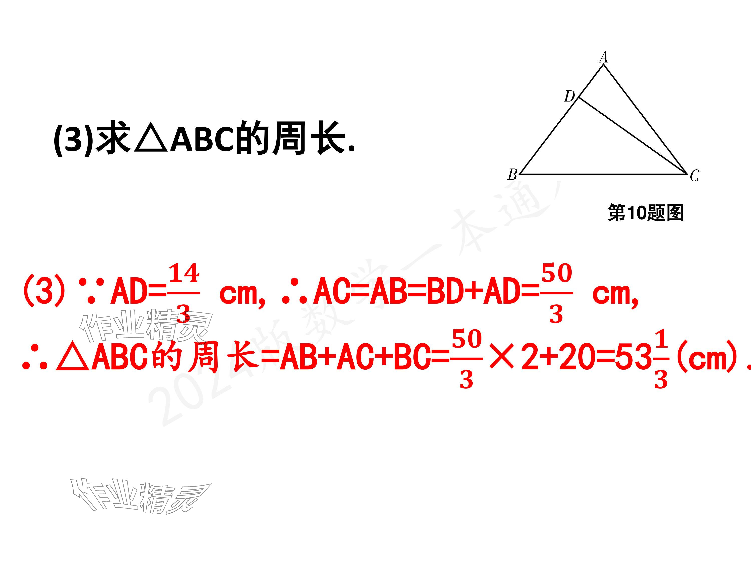 2024年一本通武汉出版社八年级数学上册北师大版核心板 参考答案第25页