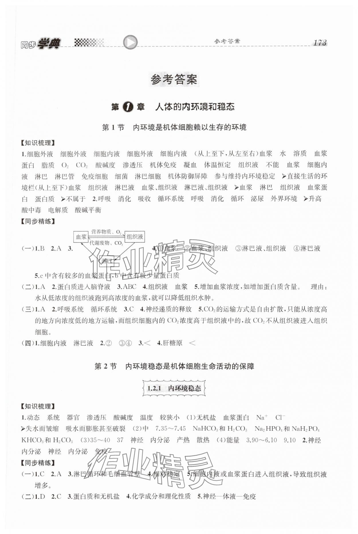 2023年惠宇文化同步学典高中生物选择性必修1沪教版 第1页