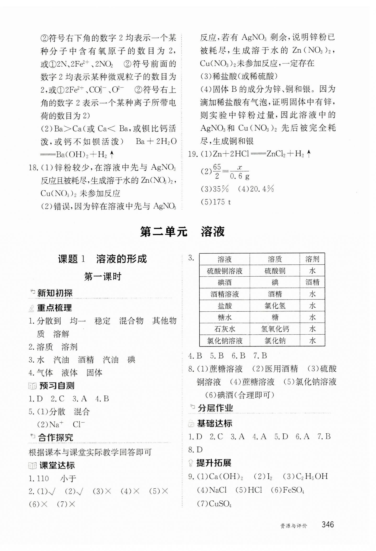 2024年資源與評價黑龍江教育出版社九年級化學全一冊人教版五四制 第8頁