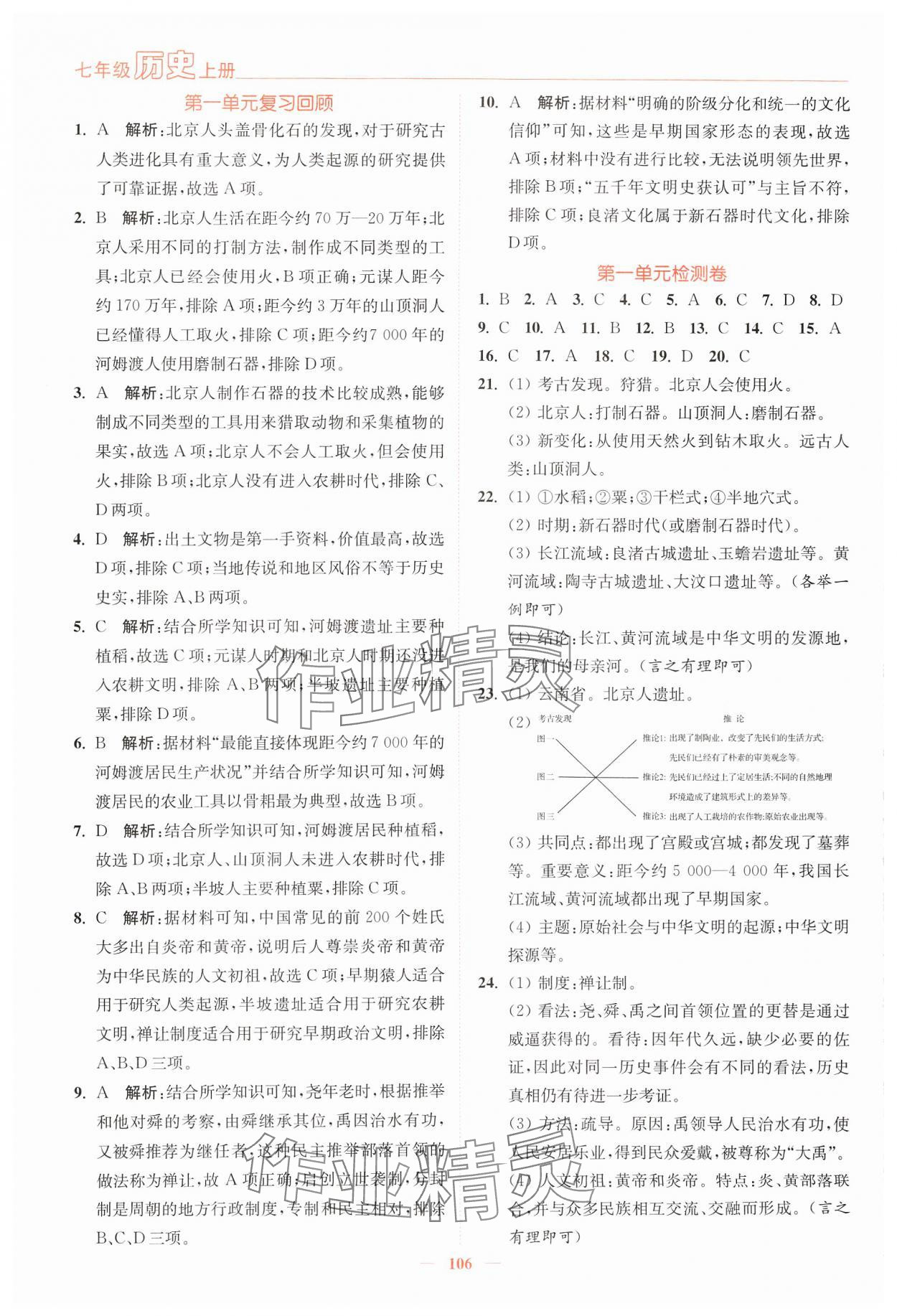 2024年南通小題課時(shí)作業(yè)本七年級歷史上冊人教版 第2頁